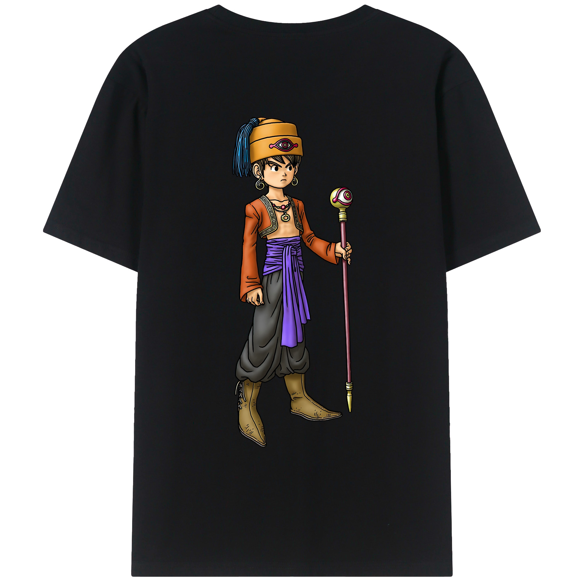 （画像用） ドラゴンクエスト Doragon Kuesuto Dragon Quest 綿100％ メンズ半袖Tシャツ（バックプリント） 通気性