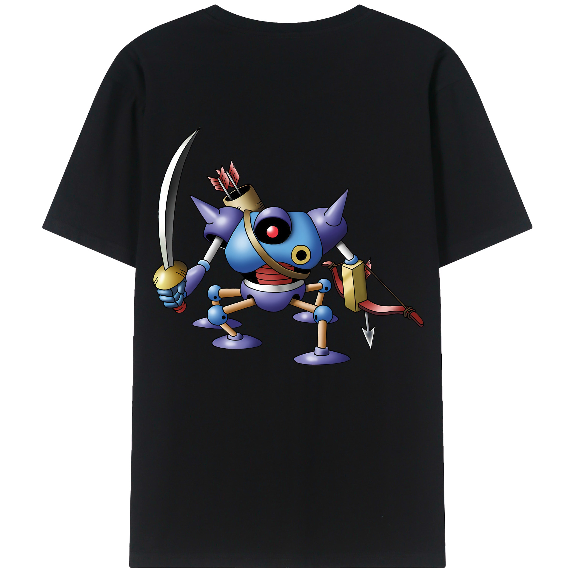 （画像用） ドラゴンクエスト Doragon Kuesuto Dragon Quest 綿100％ メンズ半袖Tシャツ（バックプリント） 通気性