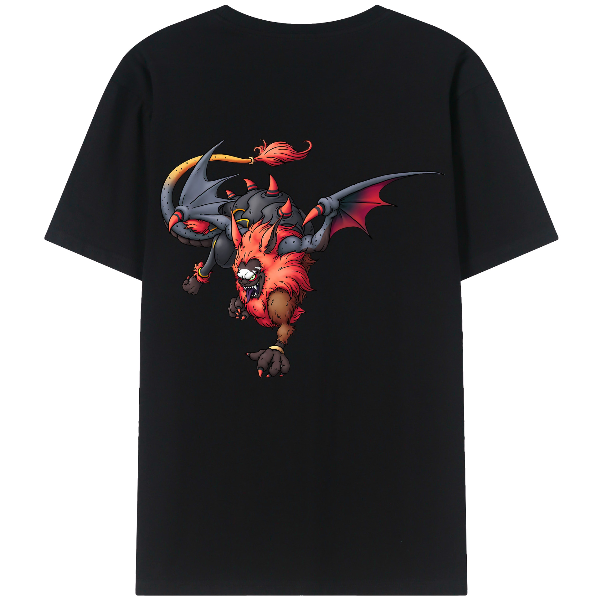 （画像用） ドラゴンクエスト Doragon Kuesuto Dragon Quest 綿100％ メンズ半袖Tシャツ（バックプリント） 通気性