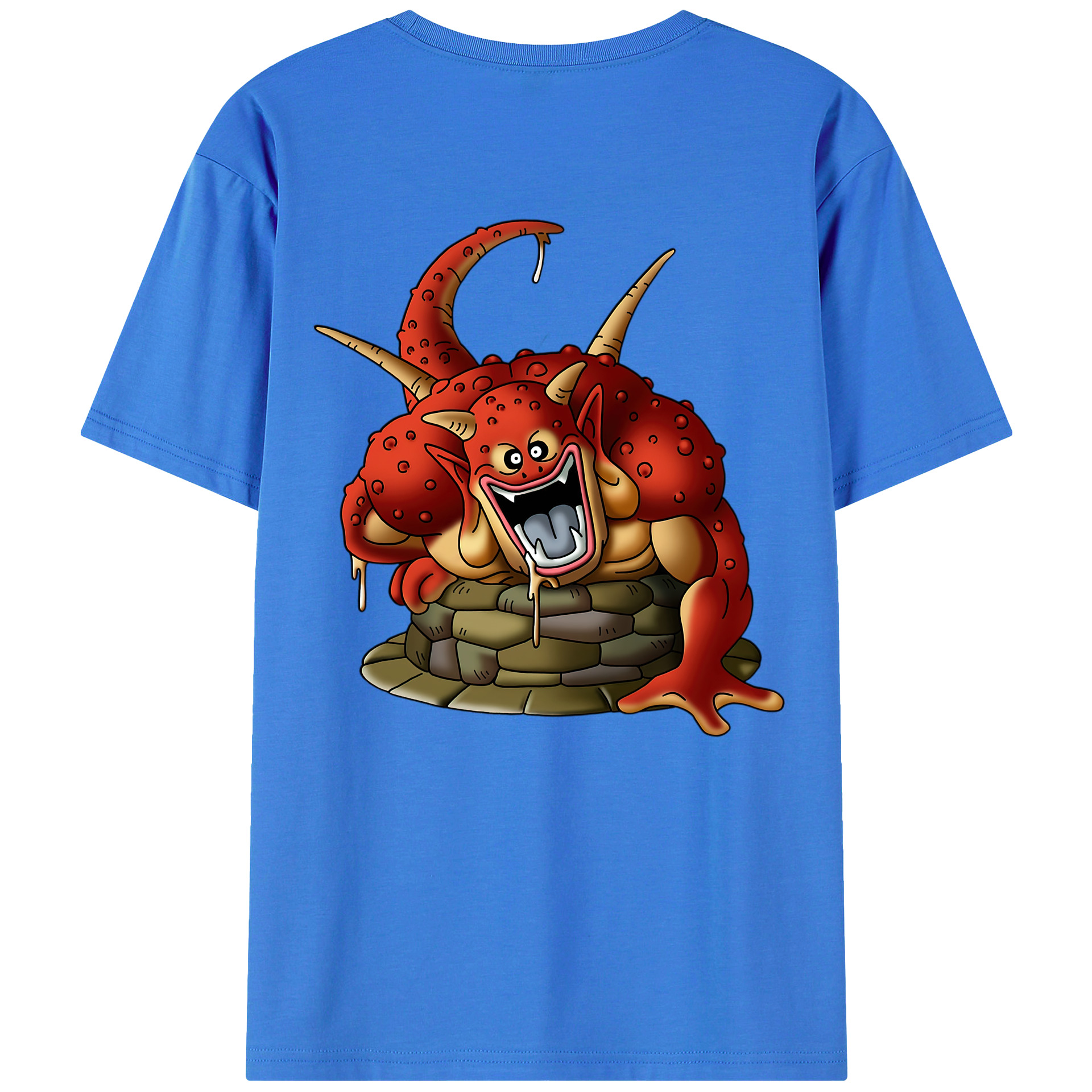 （画像用） ドラゴンクエスト Doragon Kuesuto Dragon Quest 綿100％ メンズ半袖Tシャツ（バックプリント） 通気性