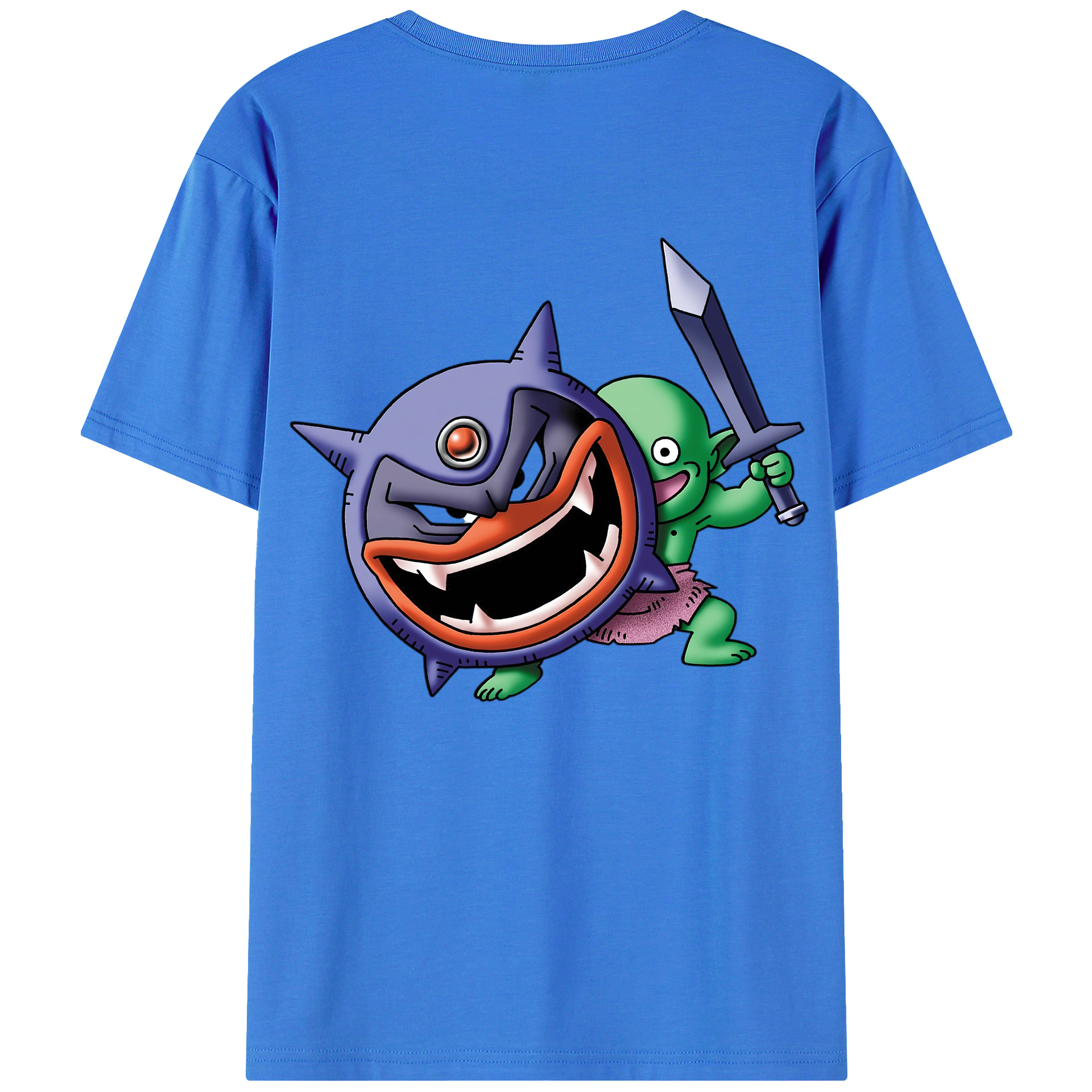 （画像用） ドラゴンクエスト Doragon Kuesuto Dragon Quest 綿100％ メンズ半袖Tシャツ（バックプリント） 通気性