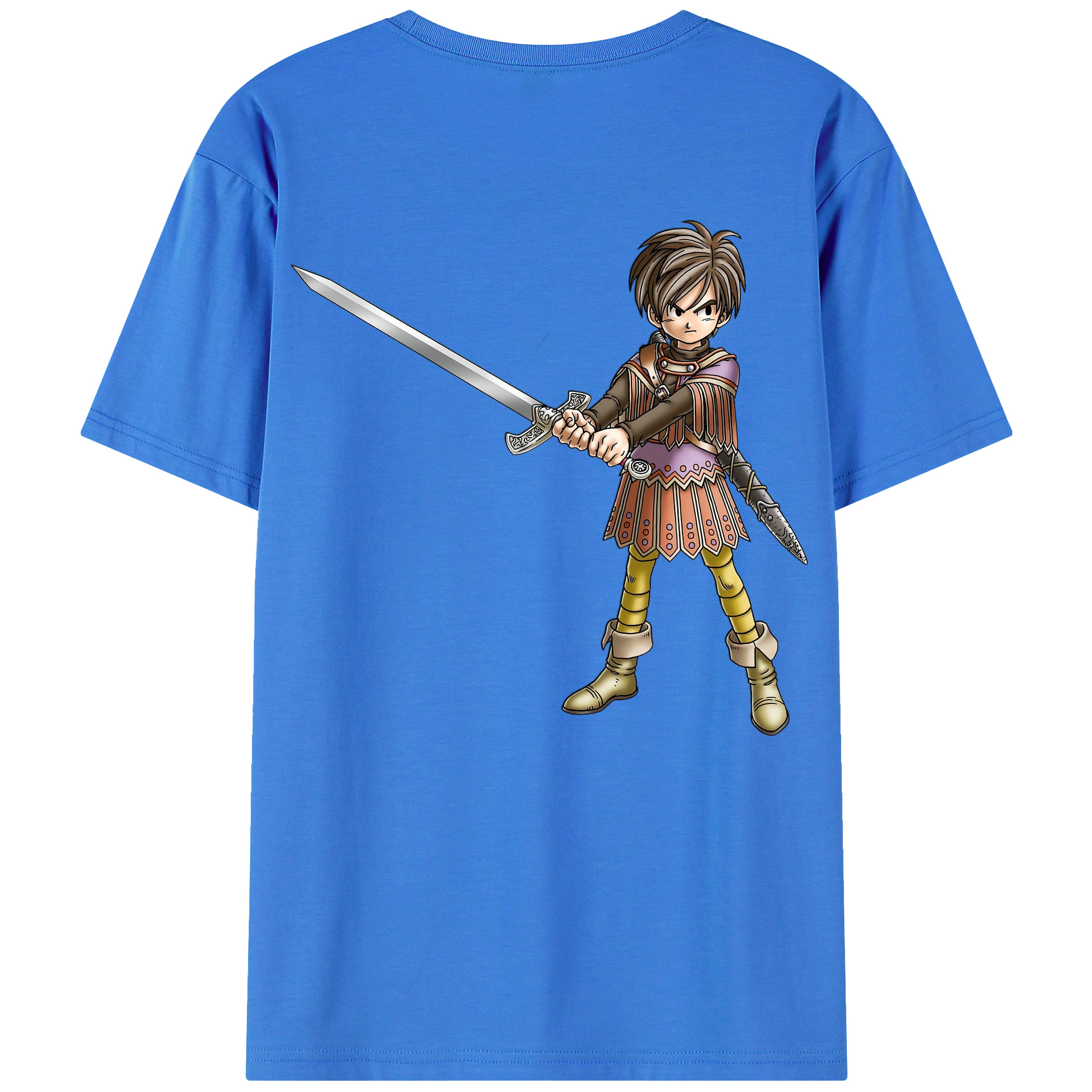 （画像用） ドラゴンクエスト Doragon Kuesuto Dragon Quest 綿100％ メンズ半袖Tシャツ（バックプリント） 通気性