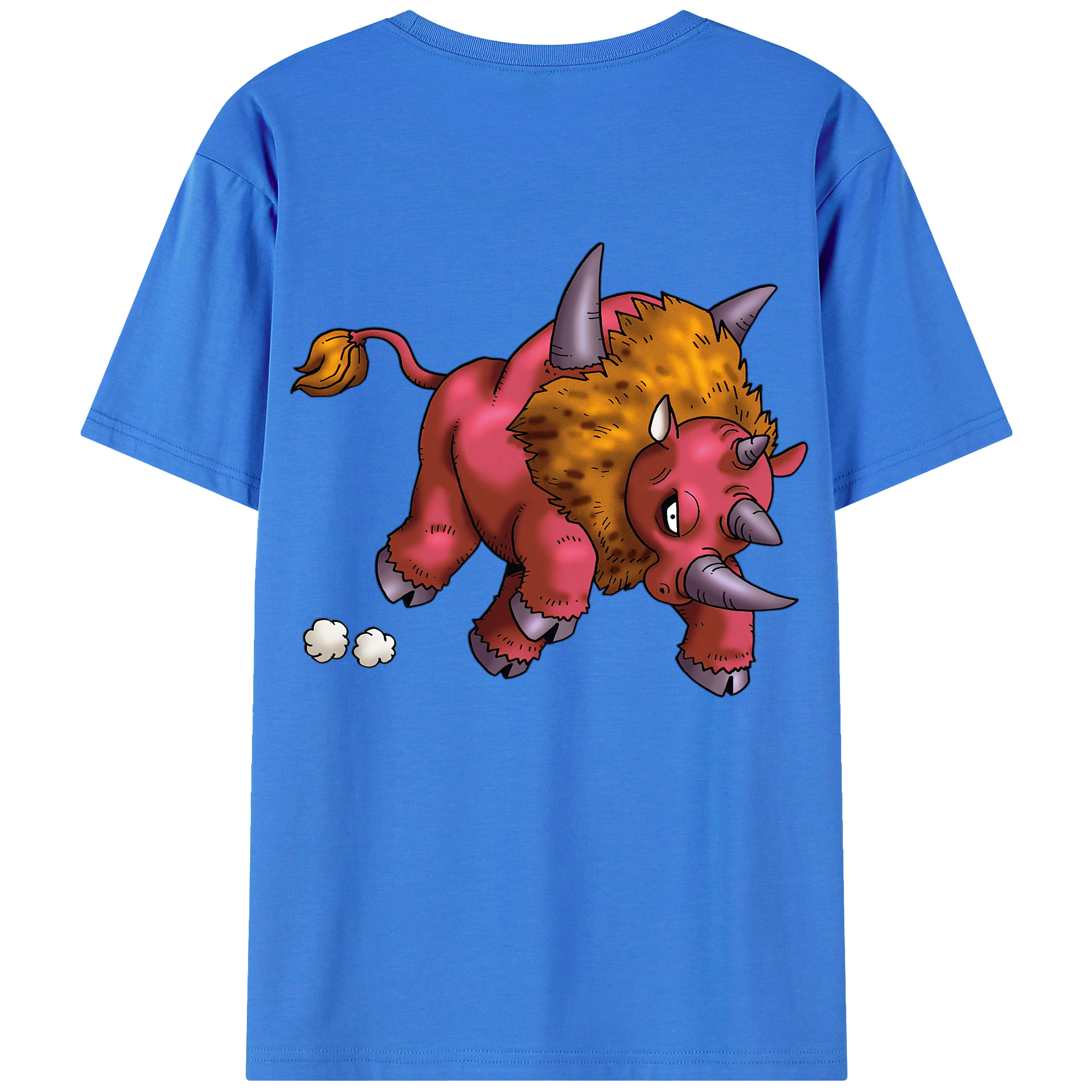 （画像用） ドラゴンクエスト Doragon Kuesuto Dragon Quest 綿100％ メンズ半袖Tシャツ（バックプリント） 通気性