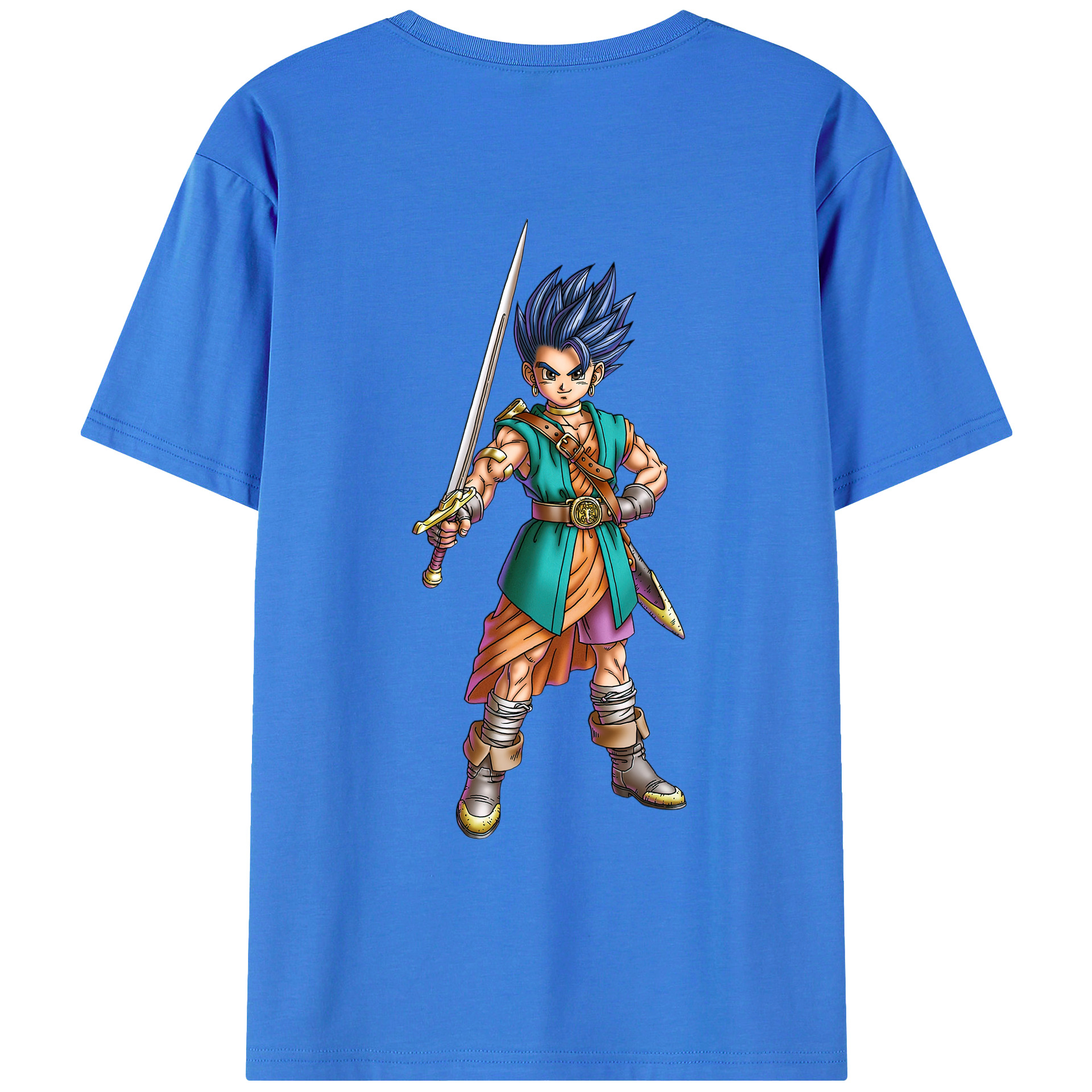 （画像用） ドラゴンクエスト Doragon Kuesuto Dragon Quest 綿100％ メンズ半袖Tシャツ（バックプリント） 通気性