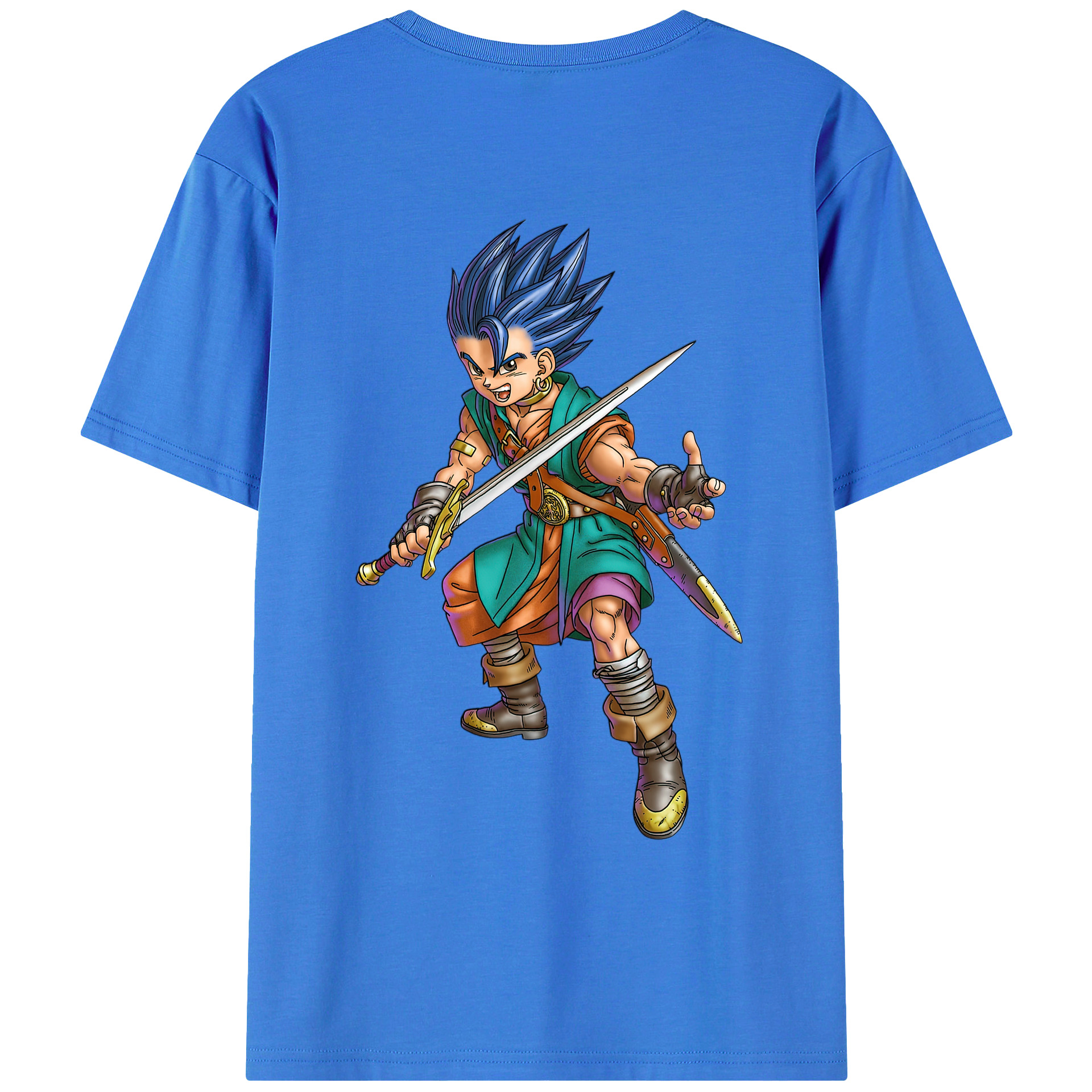 （画像用） ドラゴンクエスト Doragon Kuesuto Dragon Quest 綿100％ メンズ半袖Tシャツ（バックプリント） 通気性