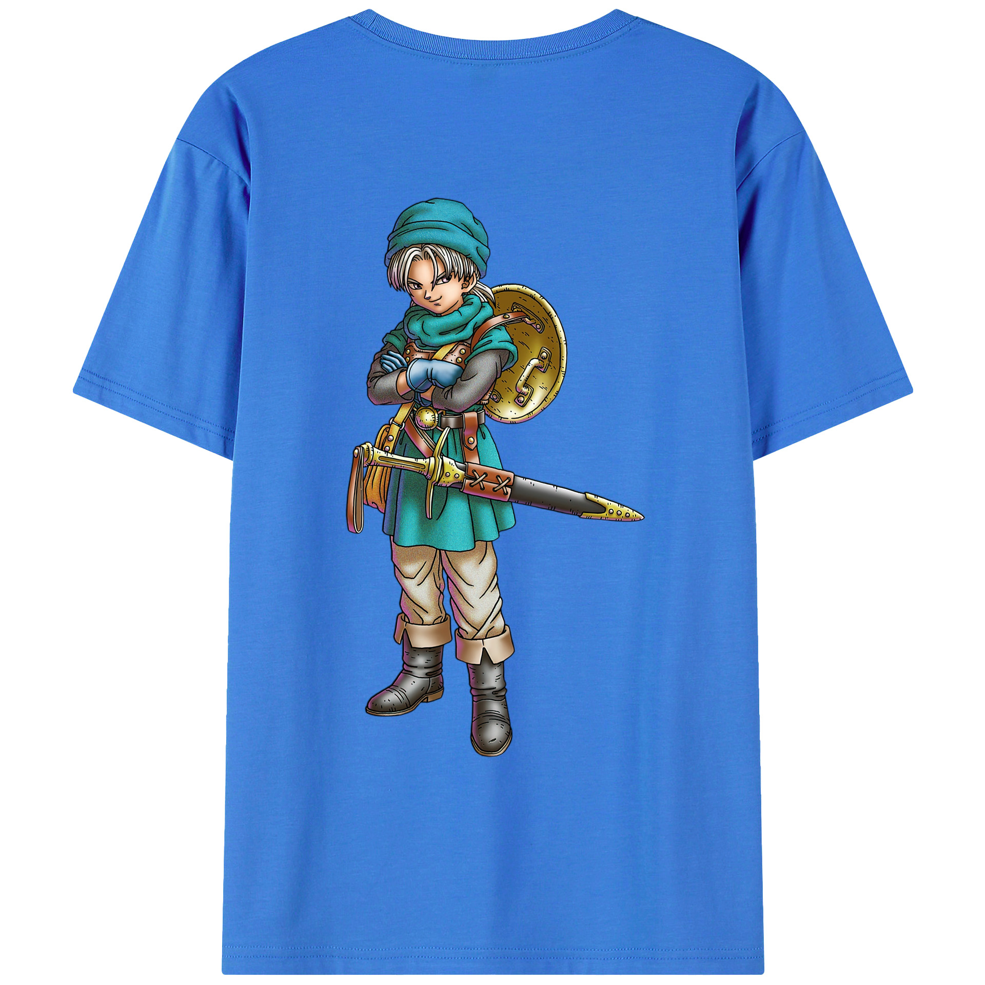 （画像用） ドラゴンクエスト Doragon Kuesuto Dragon Quest 綿100％ メンズ半袖Tシャツ（バックプリント） 通気性