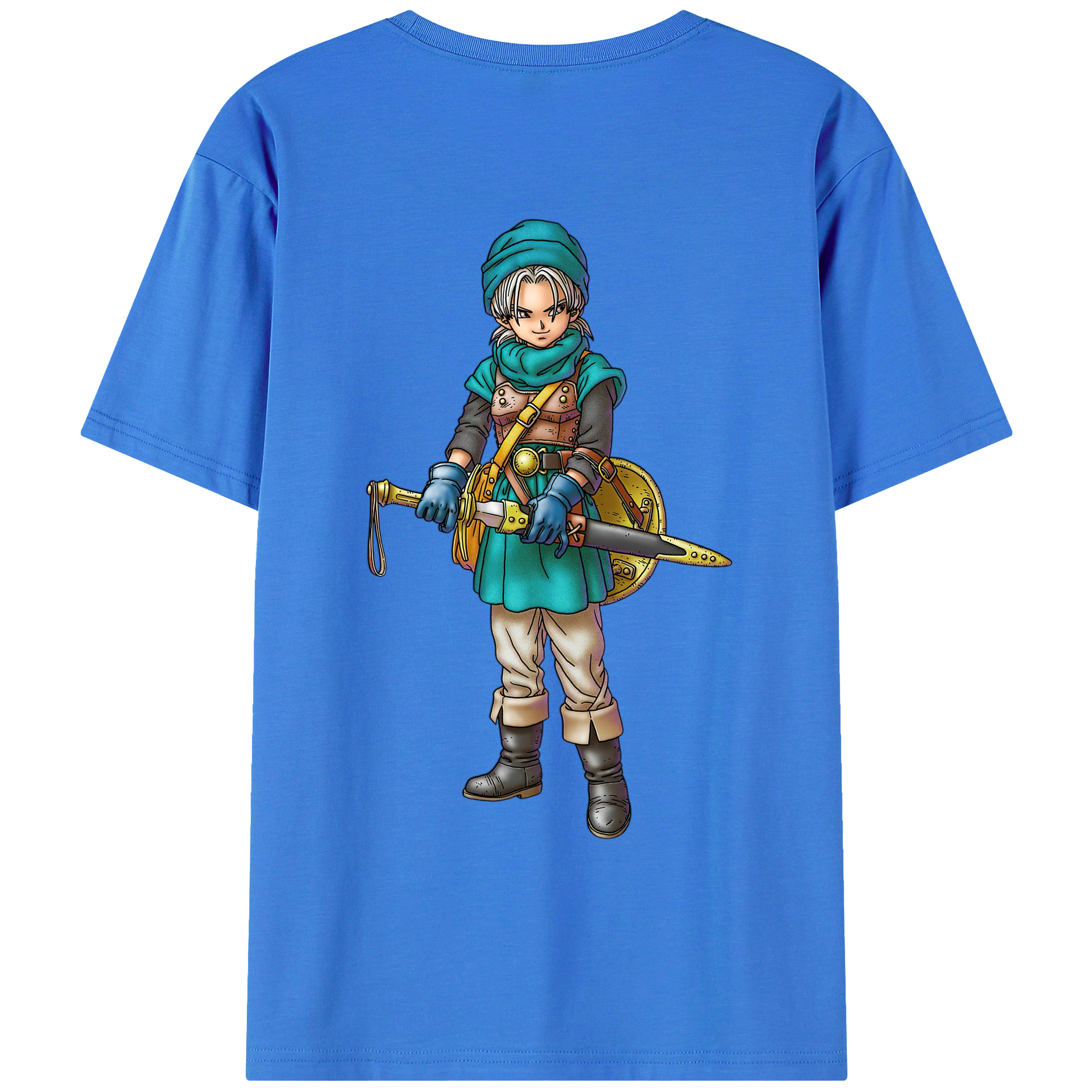 （画像用） ドラゴンクエスト Doragon Kuesuto Dragon Quest 綿100％ メンズ半袖Tシャツ（バックプリント） 通気性