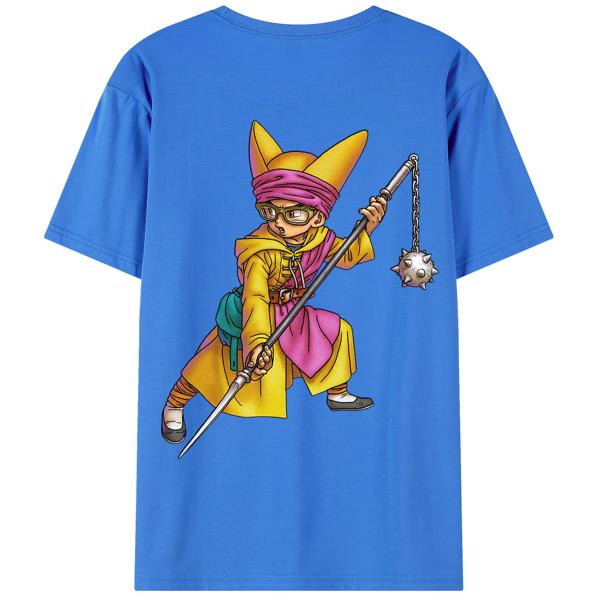 （画像用） ドラゴンクエスト Doragon Kuesuto Dragon Quest 綿100％ メンズ半袖Tシャツ（バックプリント） 通気性