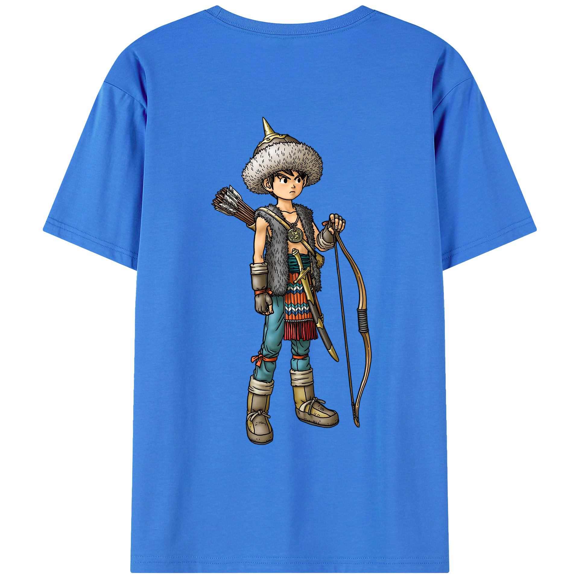 （画像用） ドラゴンクエスト Doragon Kuesuto Dragon Quest 綿100％ メンズ半袖Tシャツ（バックプリント） 通気性