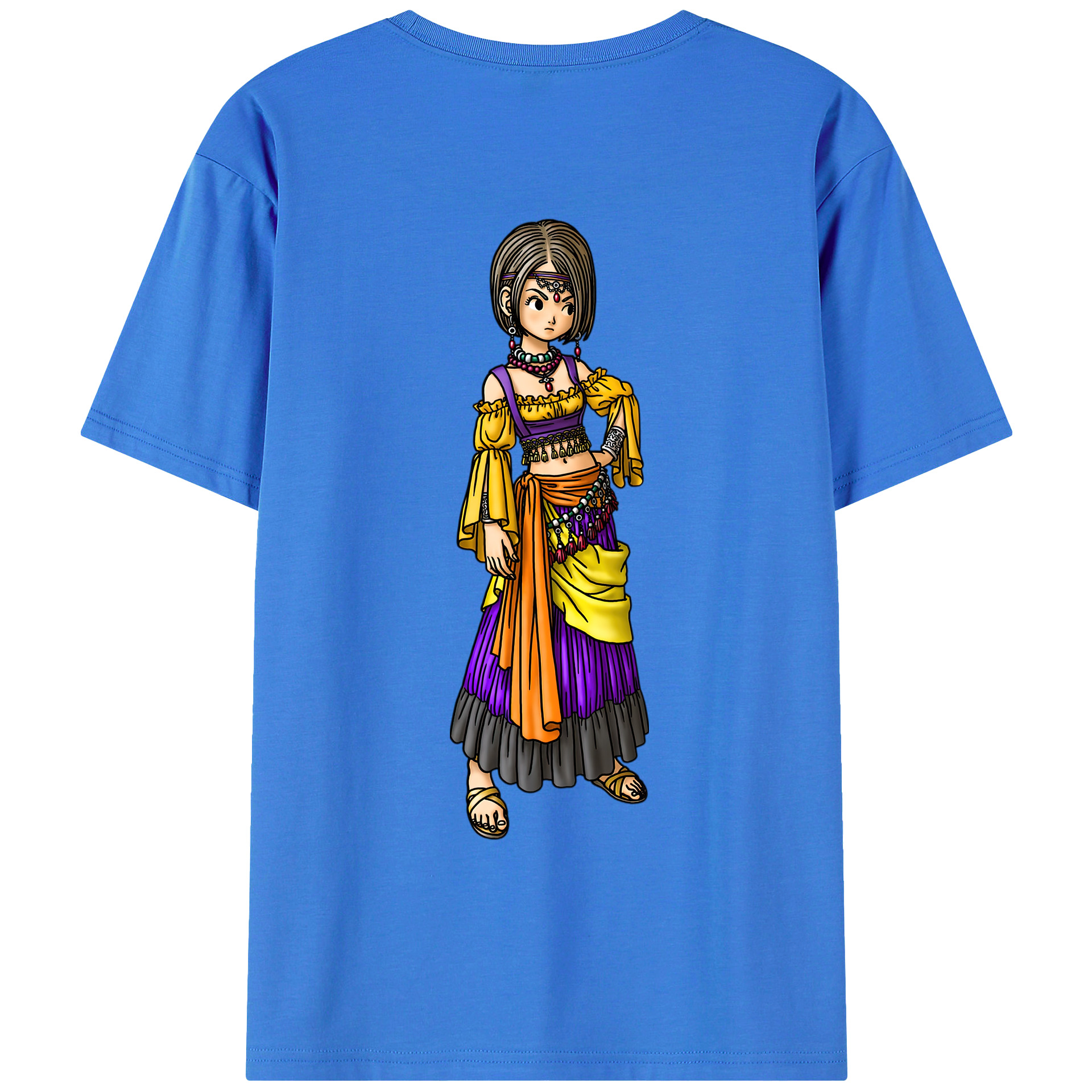 （画像用） ドラゴンクエスト Doragon Kuesuto Dragon Quest 綿100％ メンズ半袖Tシャツ（バックプリント） 通気性