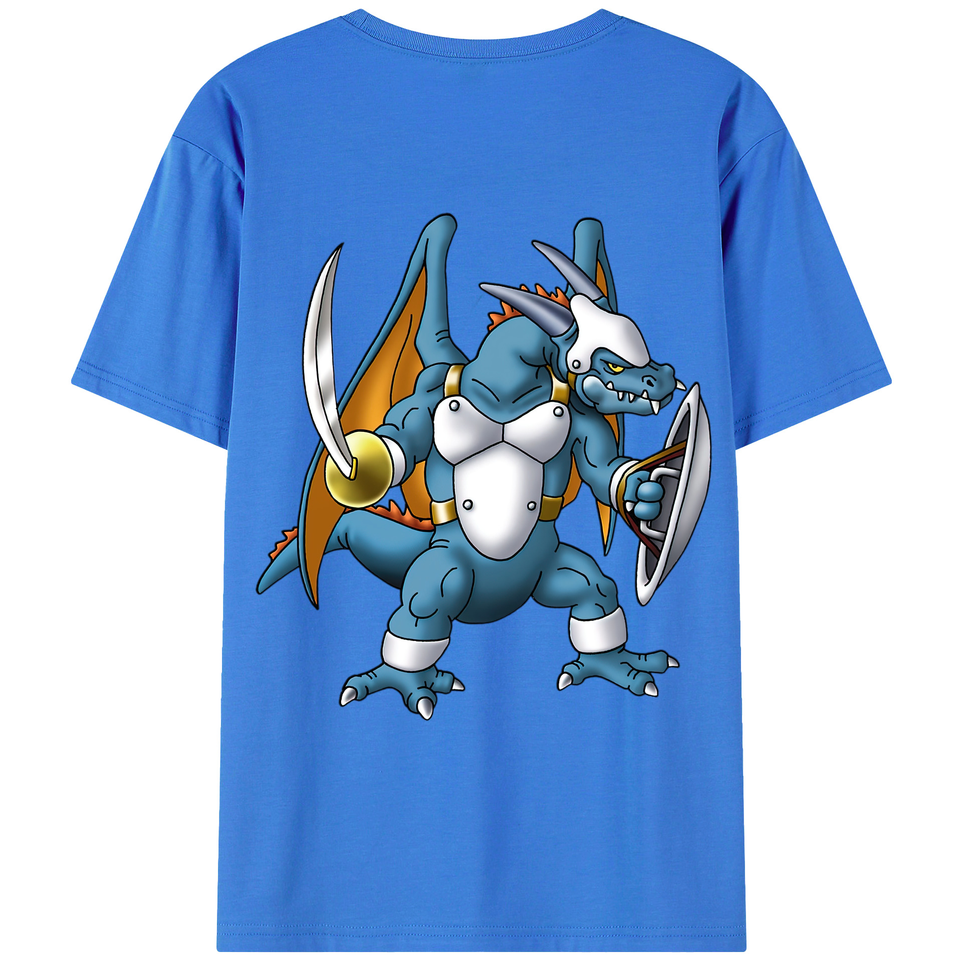 （画像用） ドラゴンクエスト Doragon Kuesuto Dragon Quest 綿100％ メンズ半袖Tシャツ（バックプリント） 通気性
