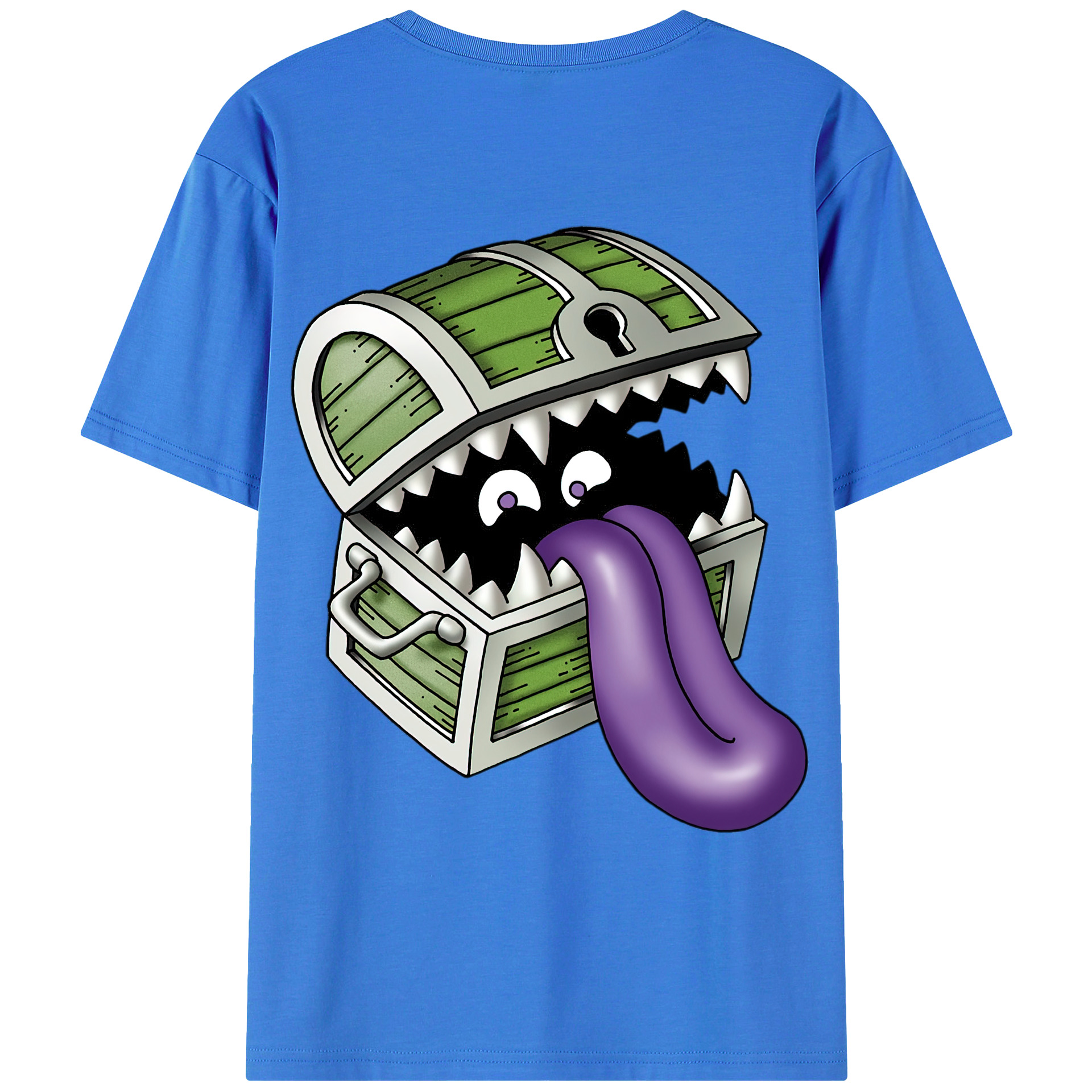 （画像用） ドラゴンクエスト Doragon Kuesuto Dragon Quest 綿100％ メンズ半袖Tシャツ（バックプリント） 通気性