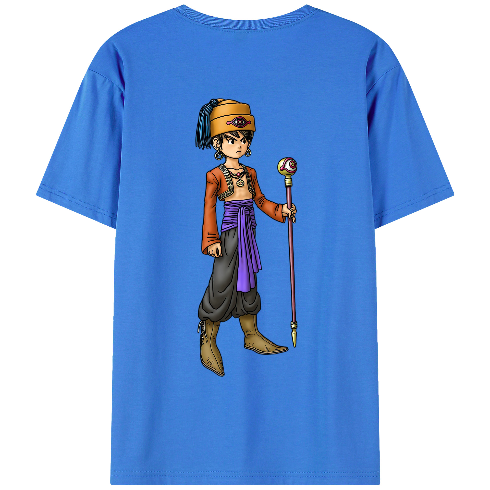 （画像用） ドラゴンクエスト Doragon Kuesuto Dragon Quest 綿100％ メンズ半袖Tシャツ（バックプリント） 通気性