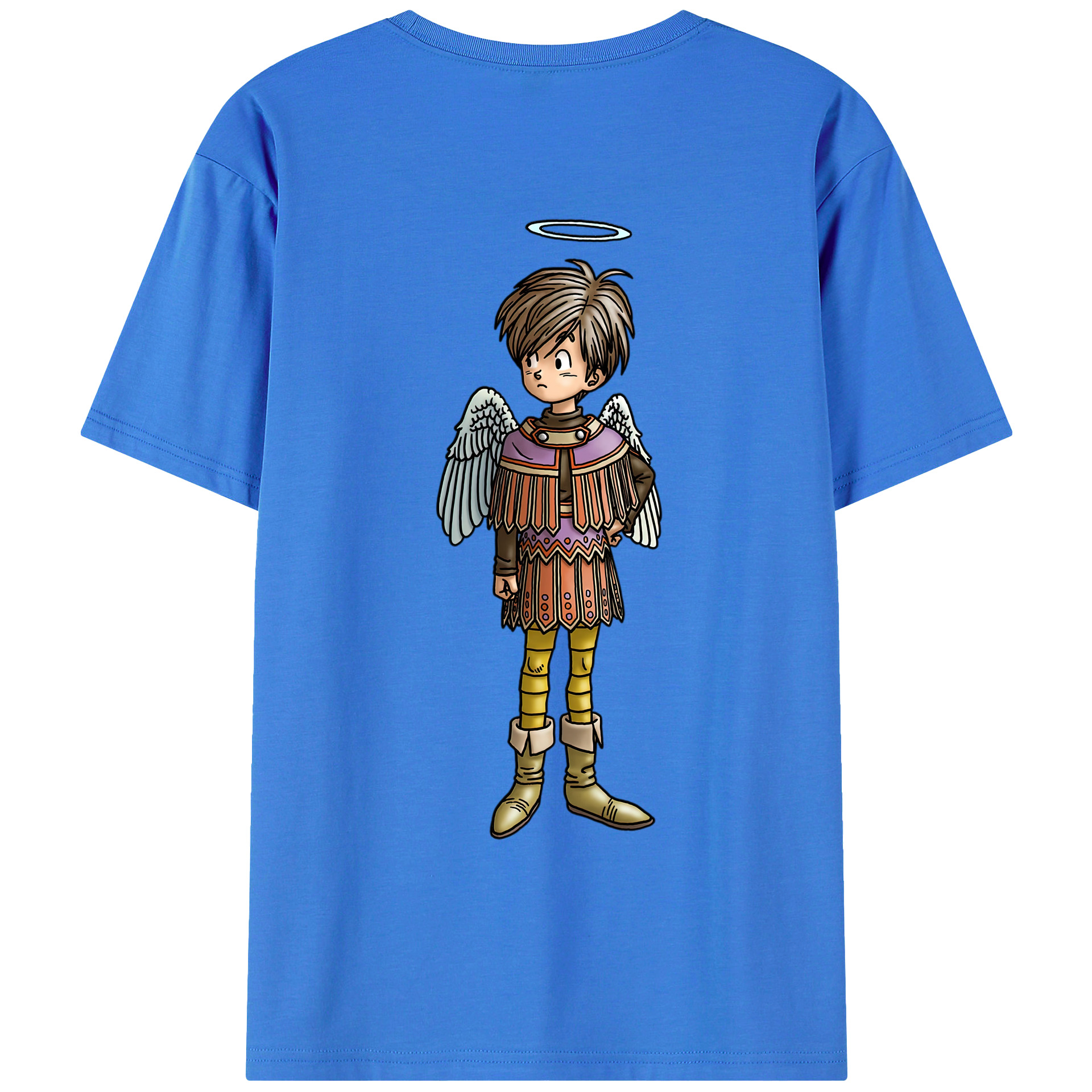 （画像用） ドラゴンクエスト Doragon Kuesuto Dragon Quest 綿100％ メンズ半袖Tシャツ（バックプリント） 通気性