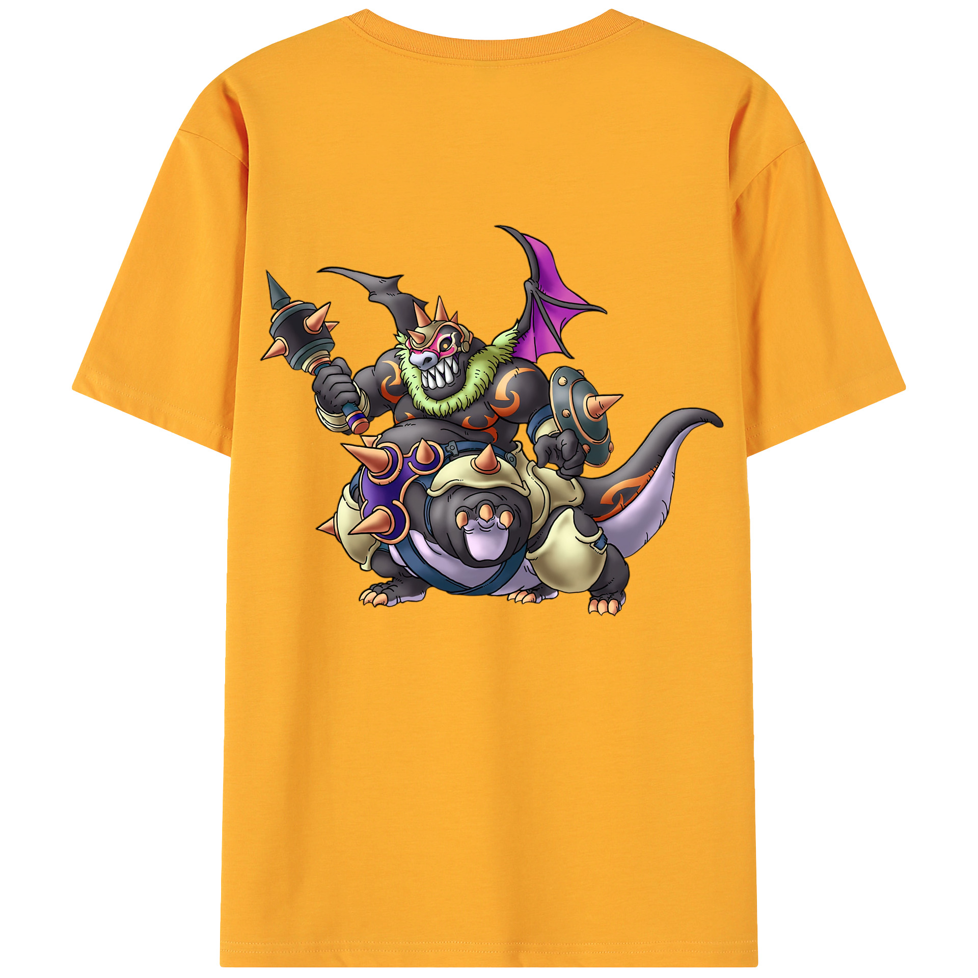 （画像用） ドラゴンクエスト Doragon Kuesuto Dragon Quest 綿100％ メンズ半袖Tシャツ（バックプリント） 通気性