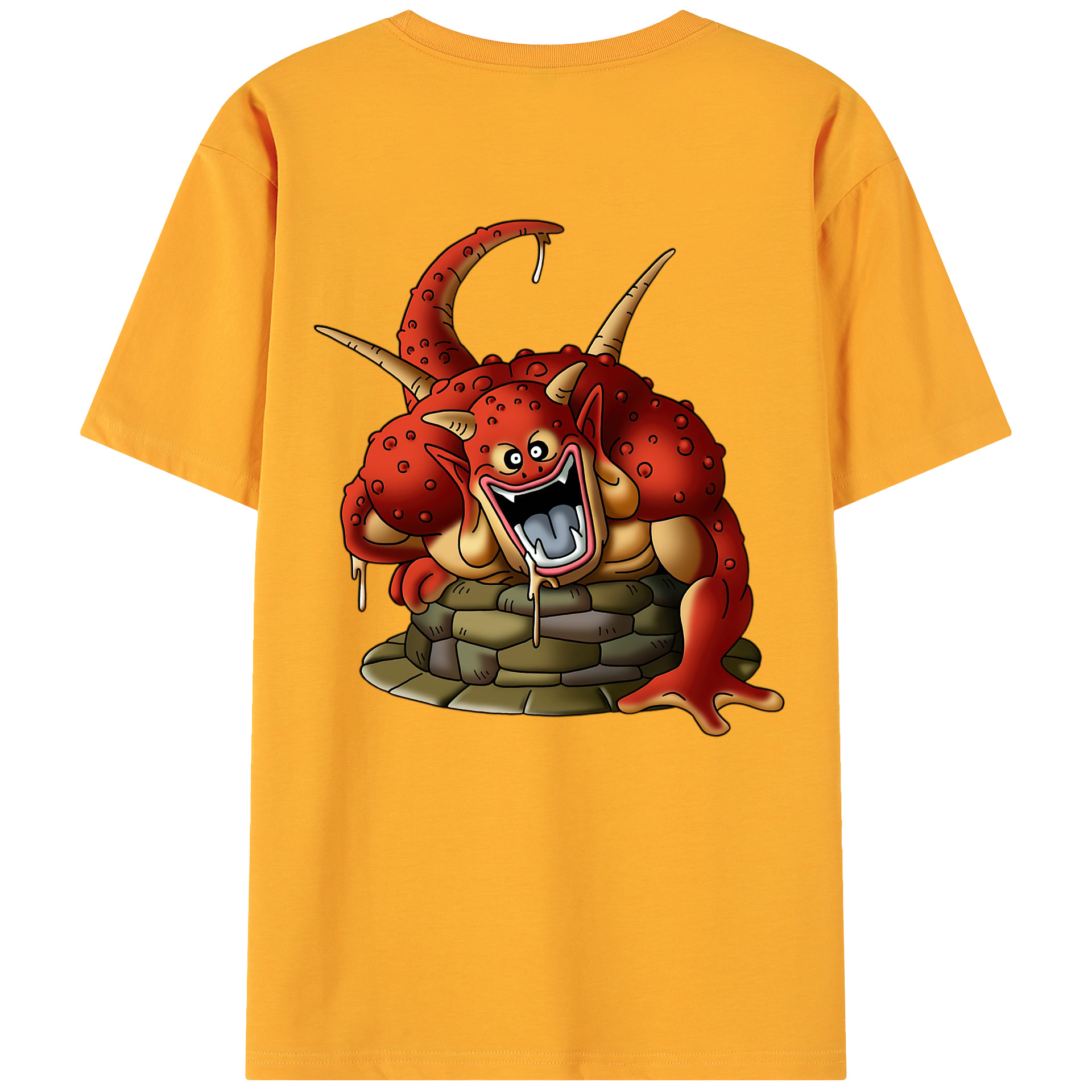 （画像用） ドラゴンクエスト Doragon Kuesuto Dragon Quest 綿100％ メンズ半袖Tシャツ（バックプリント） 通気性
