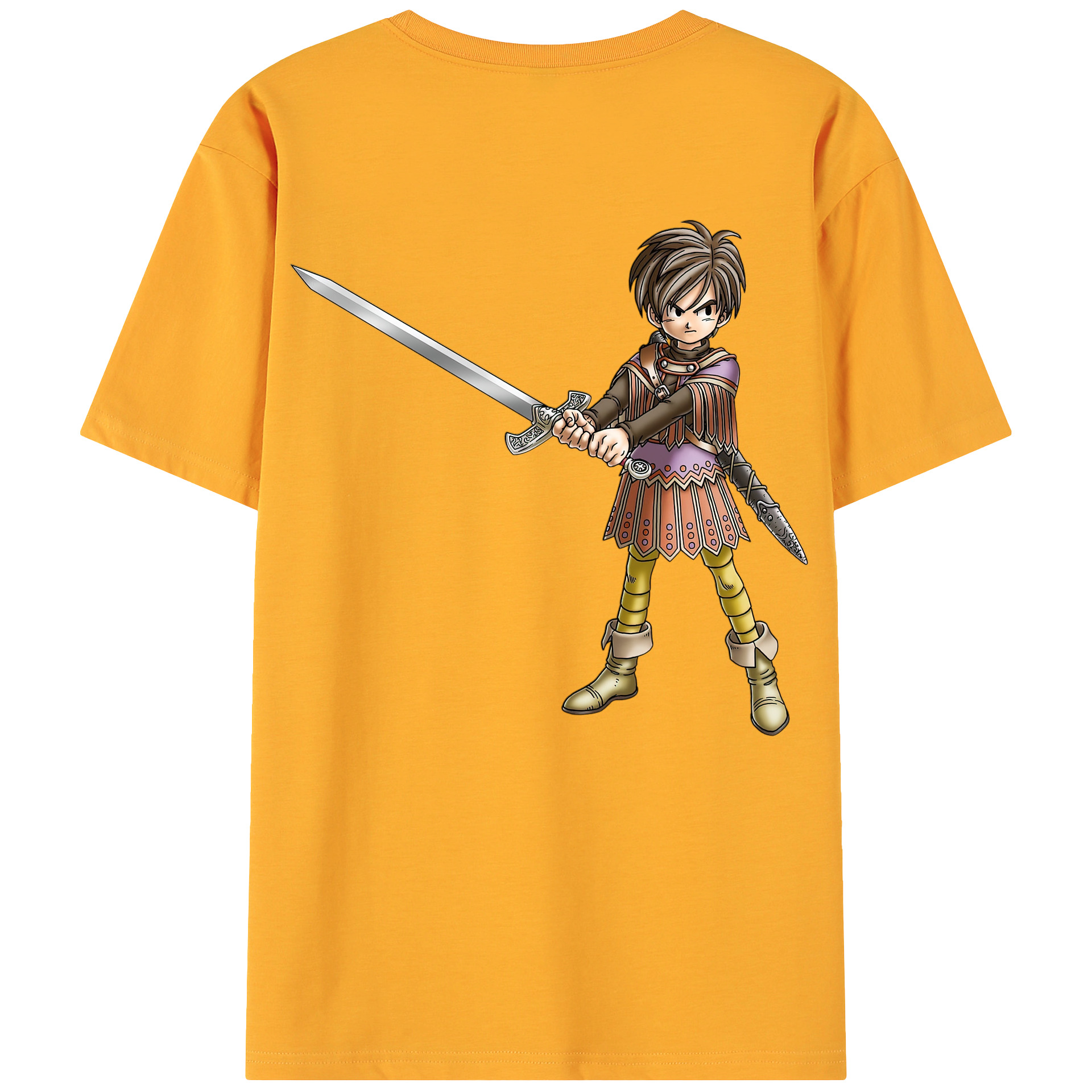 （画像用） ドラゴンクエスト Doragon Kuesuto Dragon Quest 綿100％ メンズ半袖Tシャツ（バックプリント） 通気性