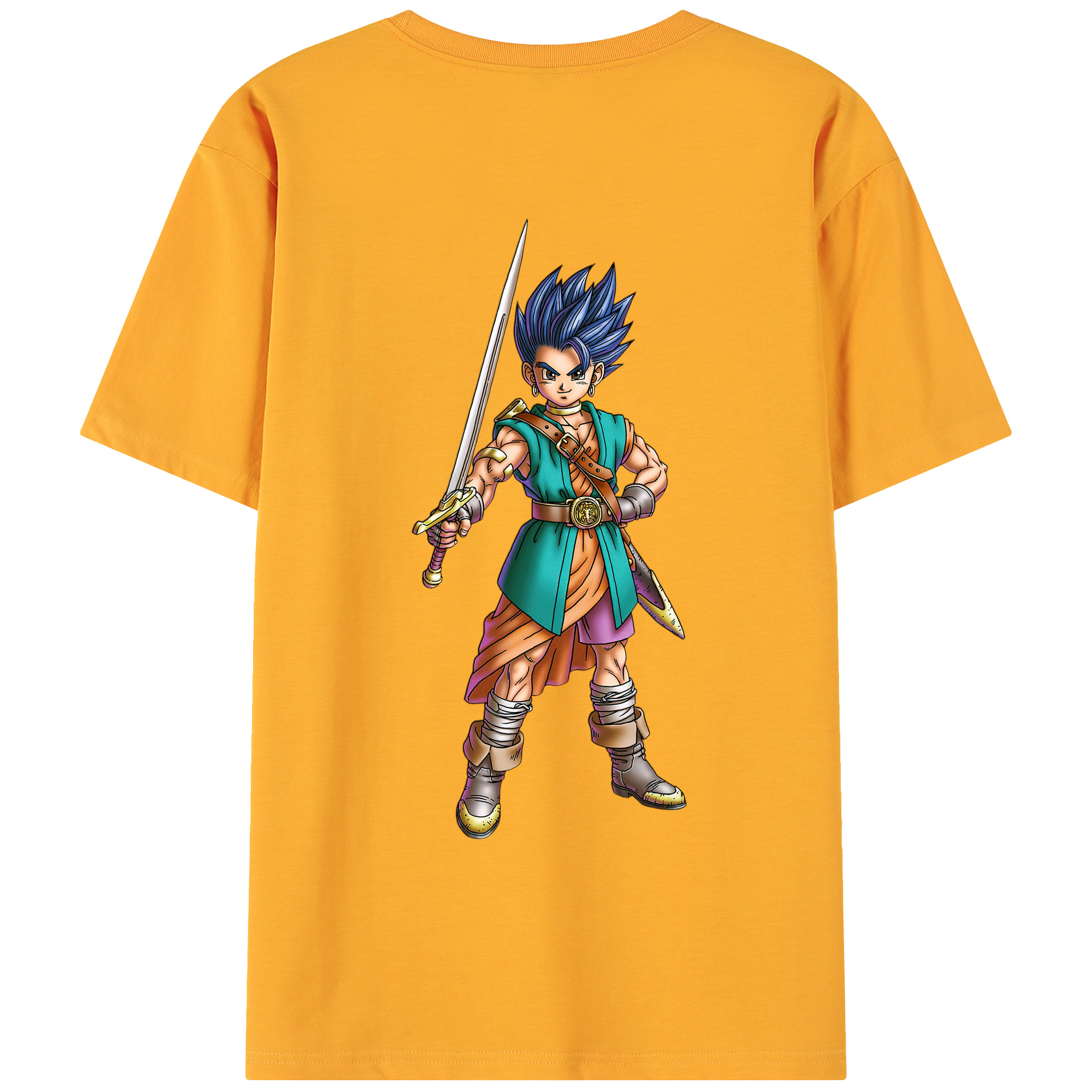 （画像用） ドラゴンクエスト Doragon Kuesuto Dragon Quest 綿100％ メンズ半袖Tシャツ（バックプリント） 通気性