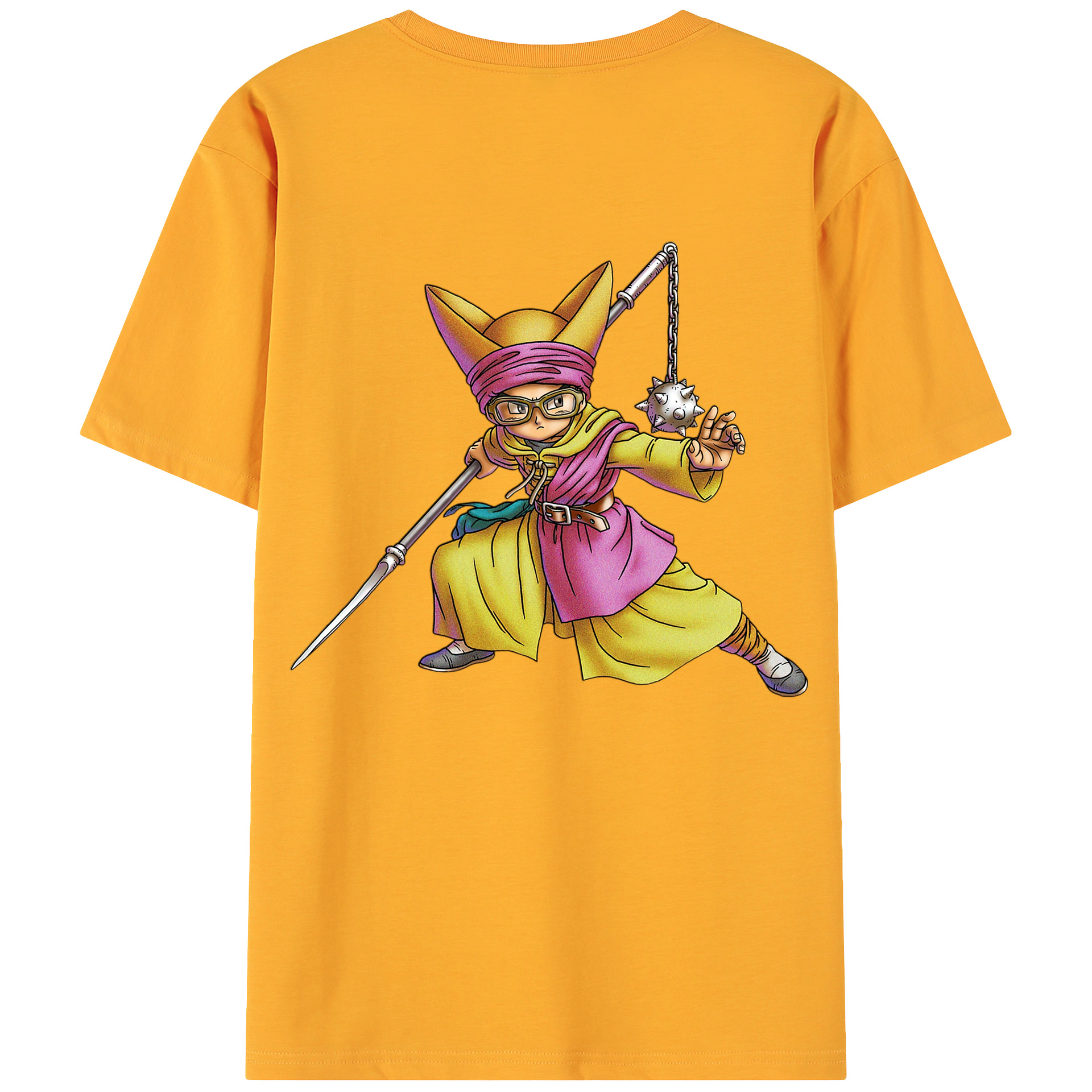 （画像用） ドラゴンクエスト Doragon Kuesuto Dragon Quest 綿100％ メンズ半袖Tシャツ（バックプリント） 通気性