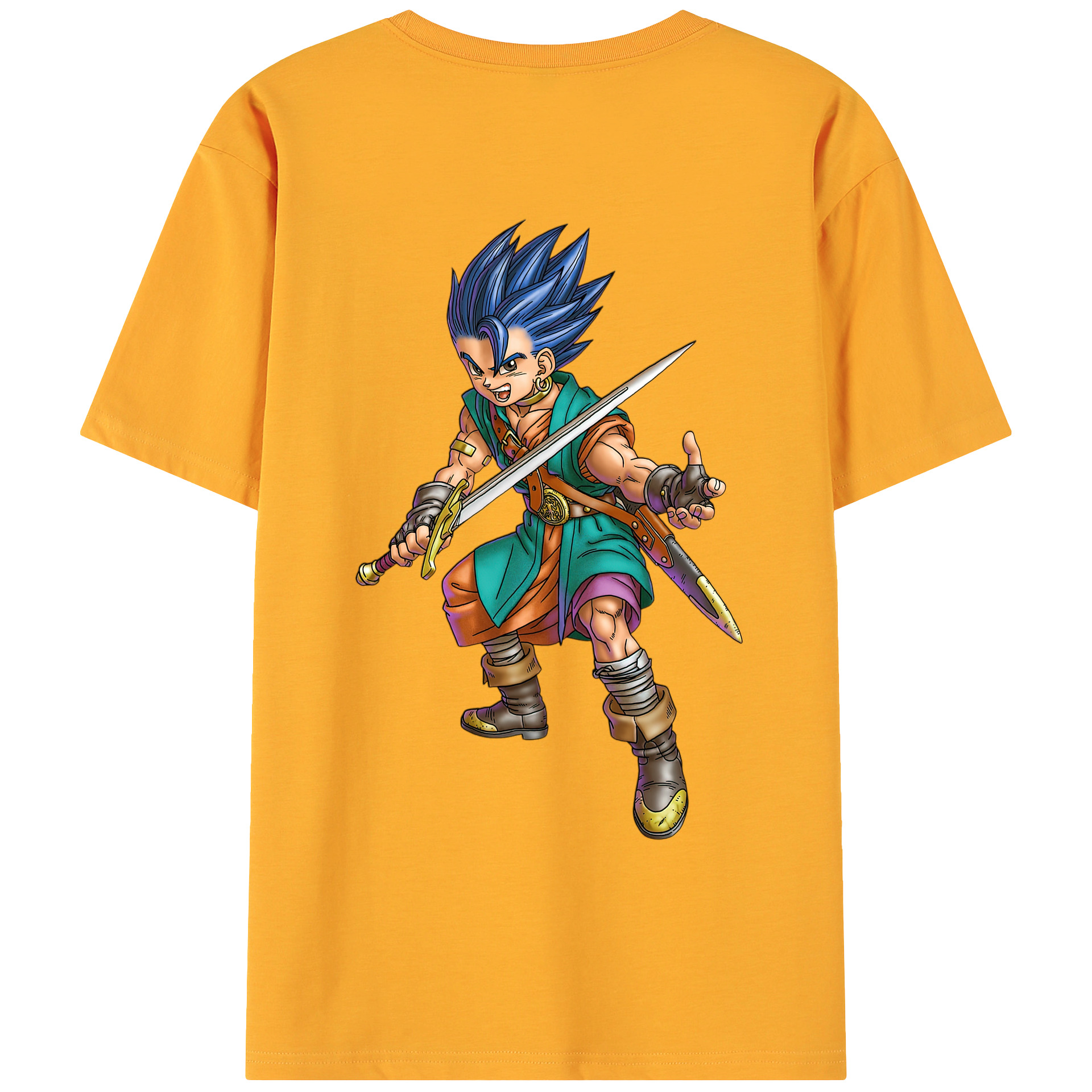 （画像用） ドラゴンクエスト Doragon Kuesuto Dragon Quest 綿100％ メンズ半袖Tシャツ（バックプリント） 通気性