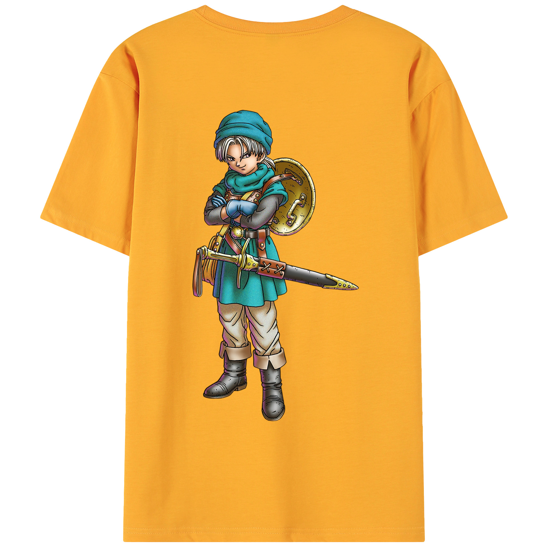 （画像用） ドラゴンクエスト Doragon Kuesuto Dragon Quest 綿100％ メンズ半袖Tシャツ（バックプリント） 通気性