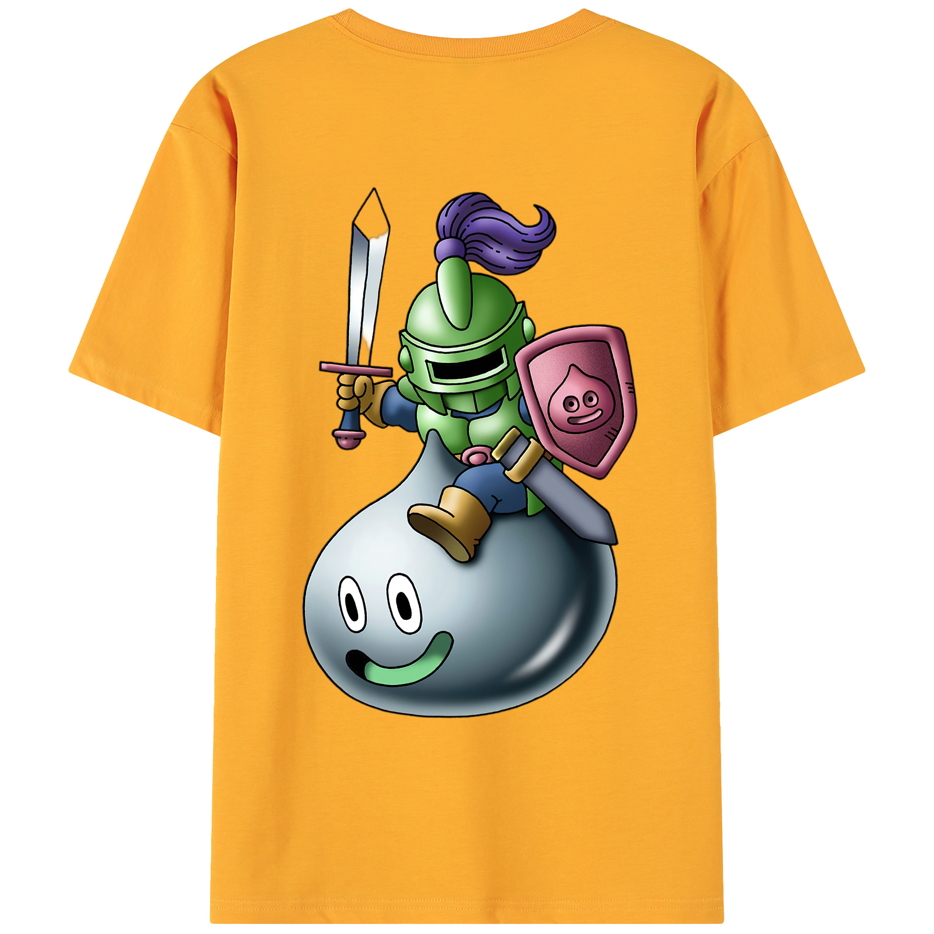 （画像用） ドラゴンクエスト Doragon Kuesuto Dragon Quest 綿100％ メンズ半袖Tシャツ（バックプリント） 通気性