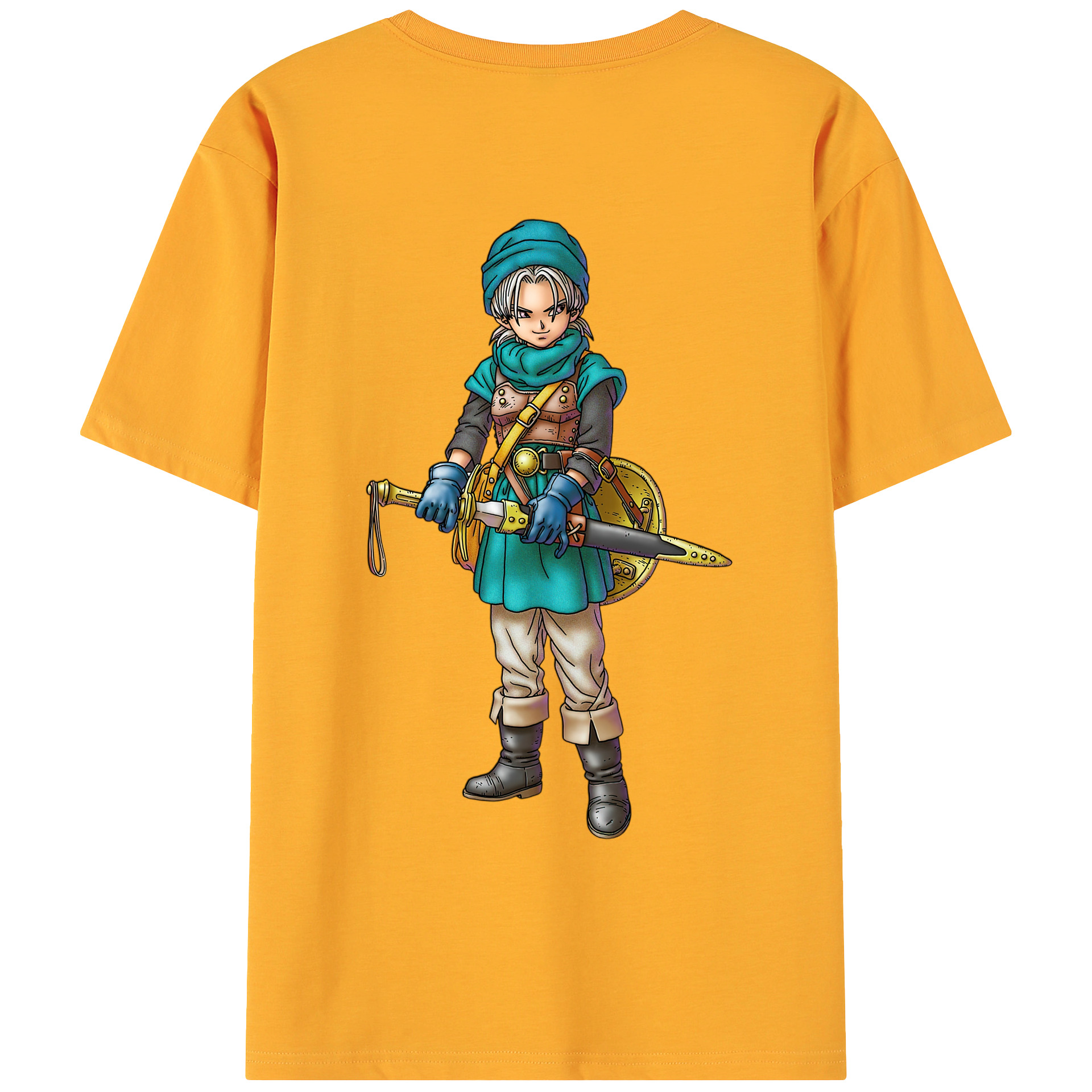 （画像用） ドラゴンクエスト Doragon Kuesuto Dragon Quest 綿100％ メンズ半袖Tシャツ（バックプリント） 通気性