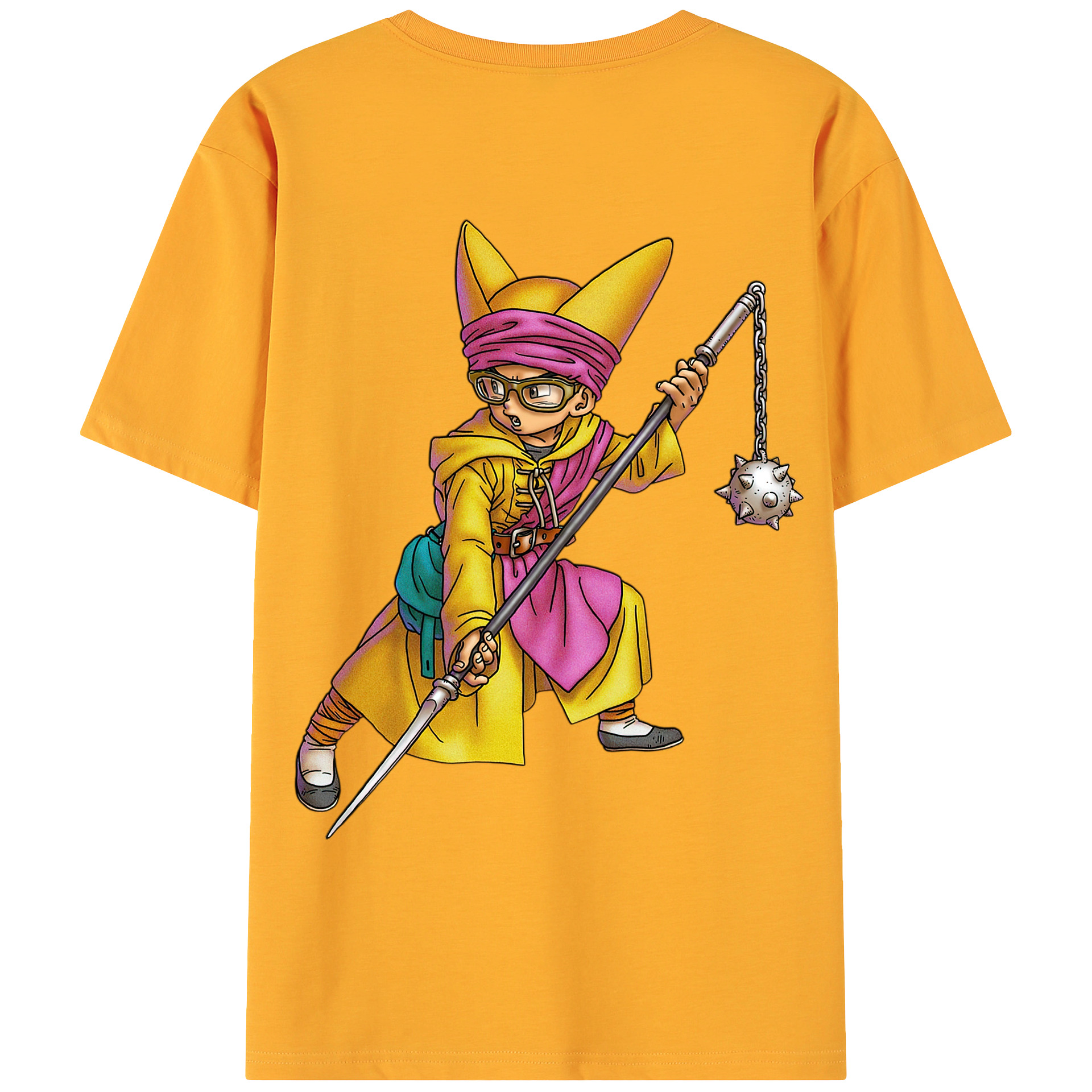 （画像用） ドラゴンクエスト Doragon Kuesuto Dragon Quest 綿100％ メンズ半袖Tシャツ（バックプリント） 通気性