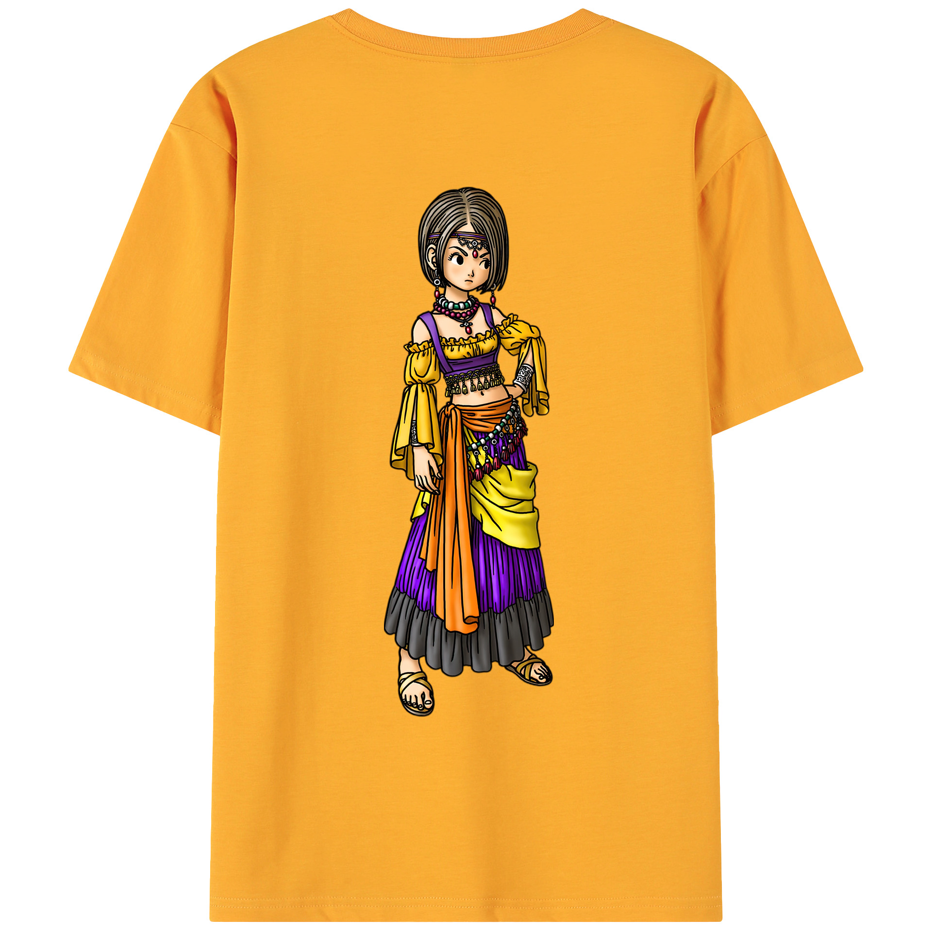 （画像用） ドラゴンクエスト Doragon Kuesuto Dragon Quest 綿100％ メンズ半袖Tシャツ（バックプリント） 通気性