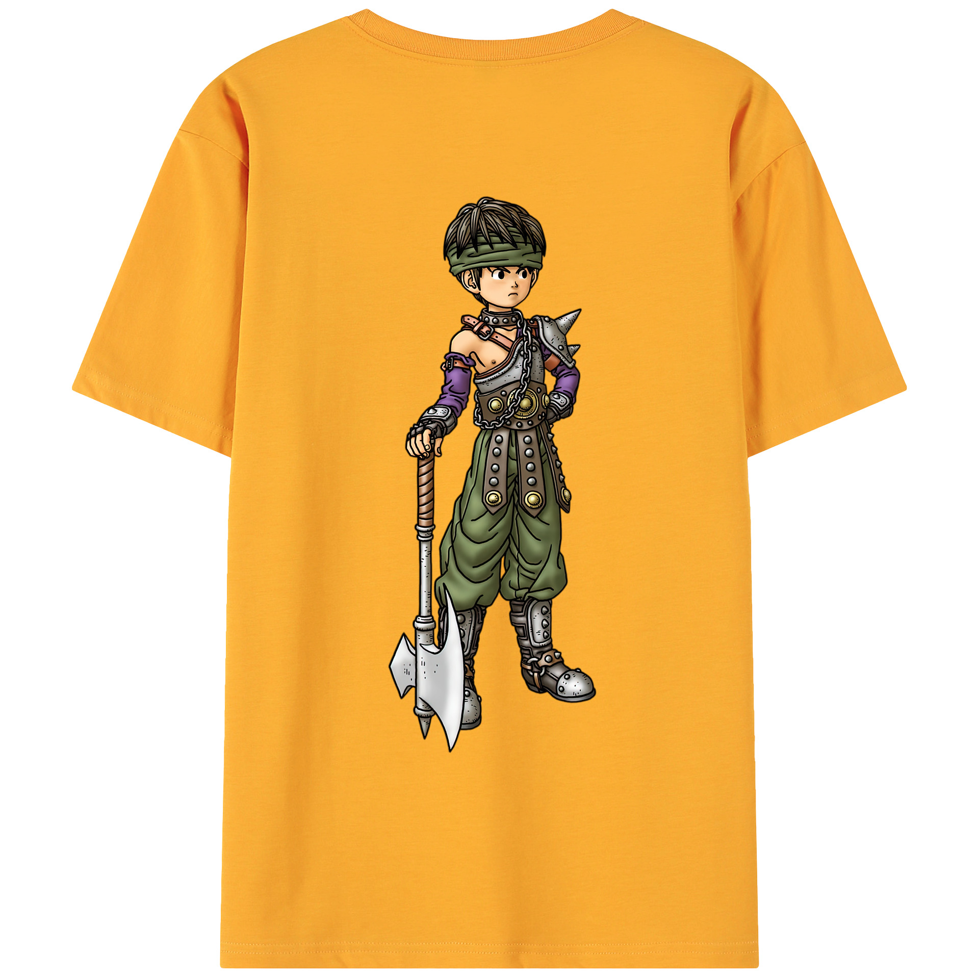 （画像用） ドラゴンクエスト Doragon Kuesuto Dragon Quest 綿100％ メンズ半袖Tシャツ（バックプリント） 通気性