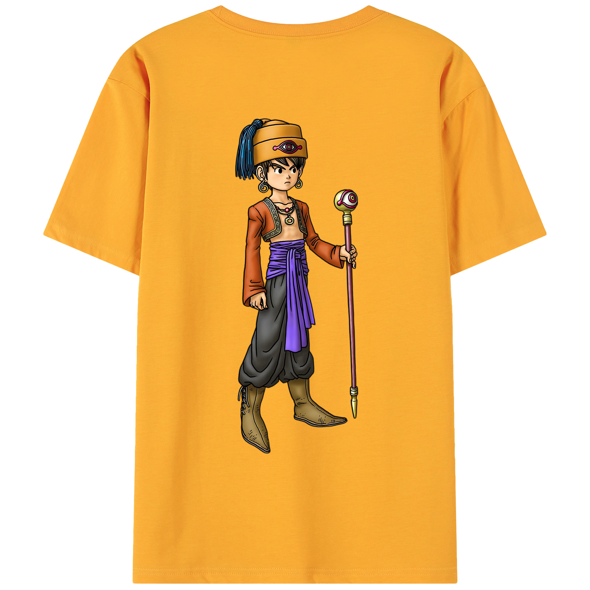 （画像用） ドラゴンクエスト Doragon Kuesuto Dragon Quest 綿100％ メンズ半袖Tシャツ（バックプリント） 通気性