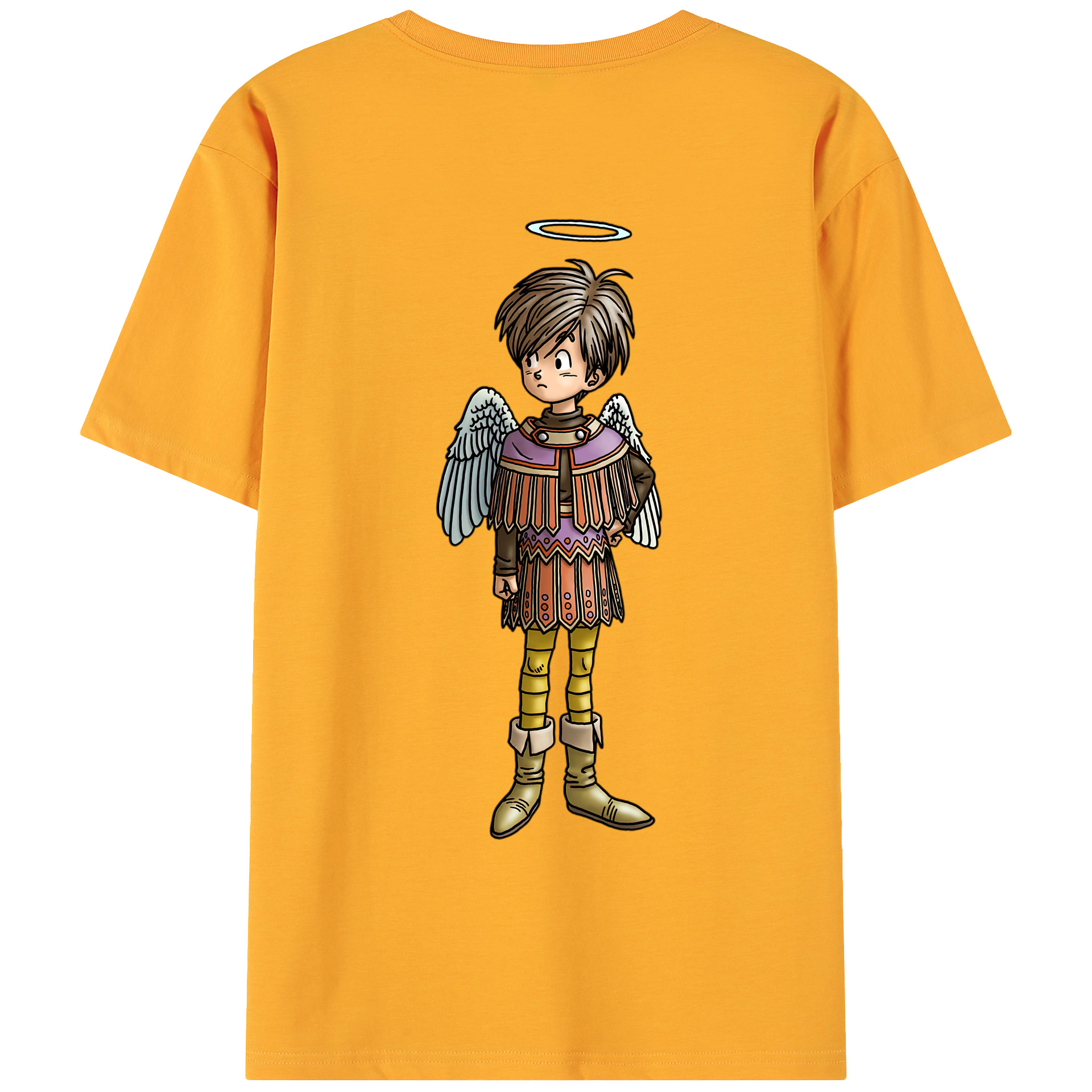 （画像用） ドラゴンクエスト Doragon Kuesuto Dragon Quest 綿100％ メンズ半袖Tシャツ（バックプリント） 通気性