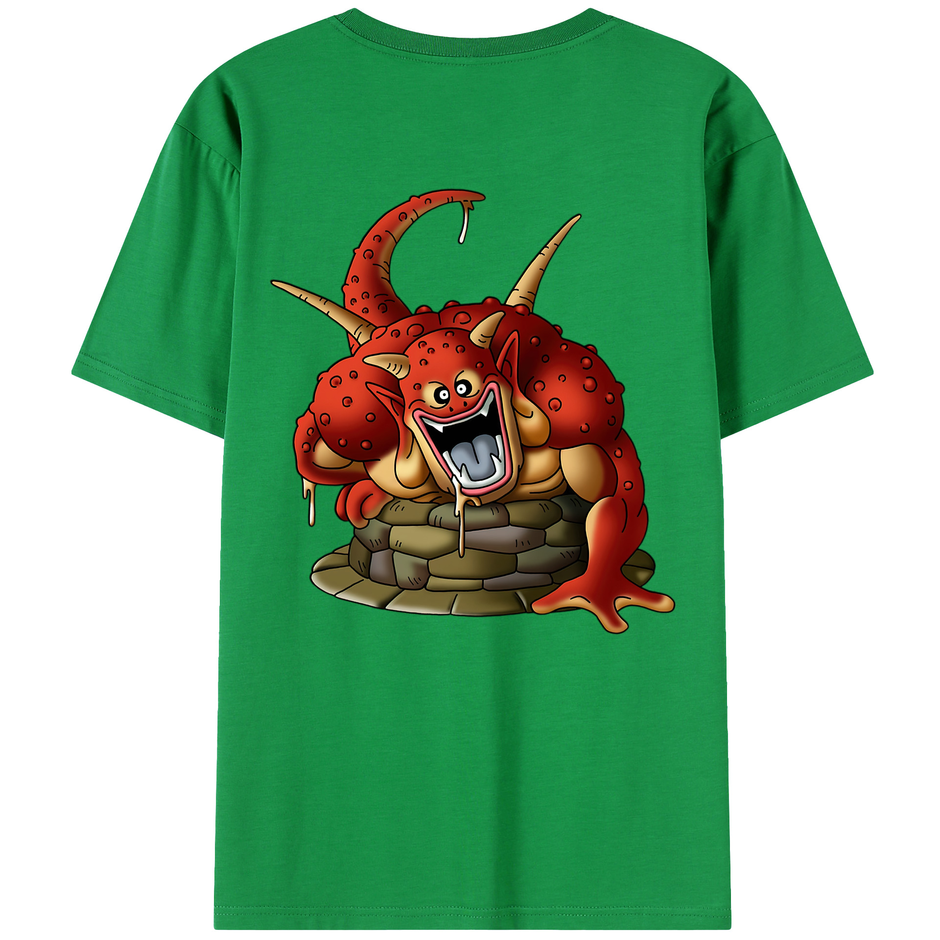 （画像用） ドラゴンクエスト Doragon Kuesuto Dragon Quest 綿100％ メンズ半袖Tシャツ（バックプリント） 通気性