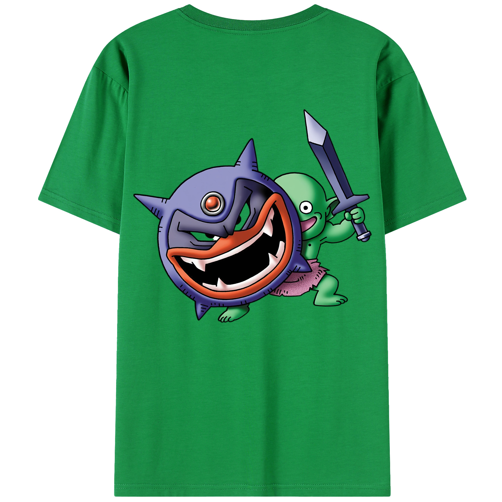 （画像用） ドラゴンクエスト Doragon Kuesuto Dragon Quest 綿100％ メンズ半袖Tシャツ（バックプリント） 通気性