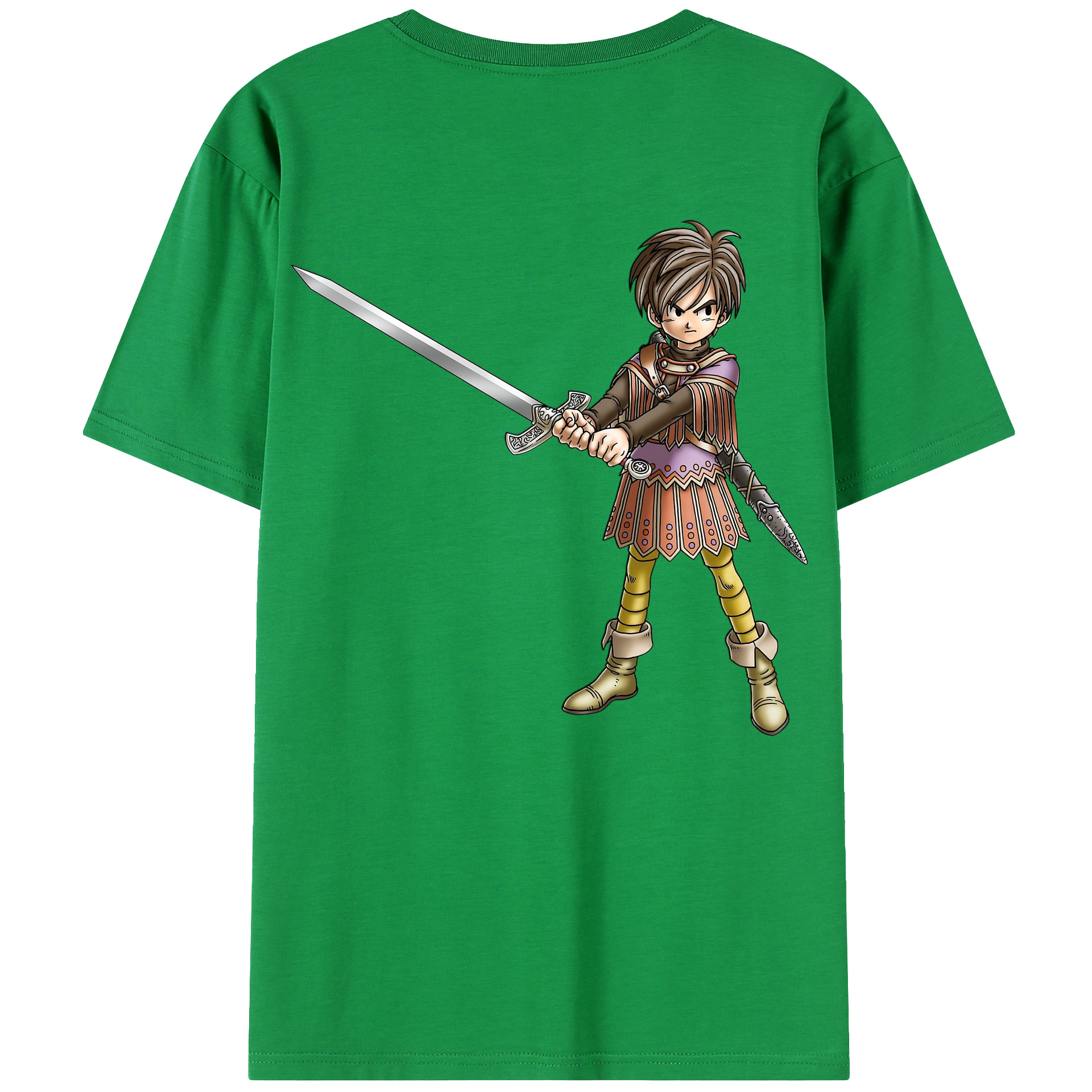 （画像用） ドラゴンクエスト Doragon Kuesuto Dragon Quest 綿100％ メンズ半袖Tシャツ（バックプリント） 通気性