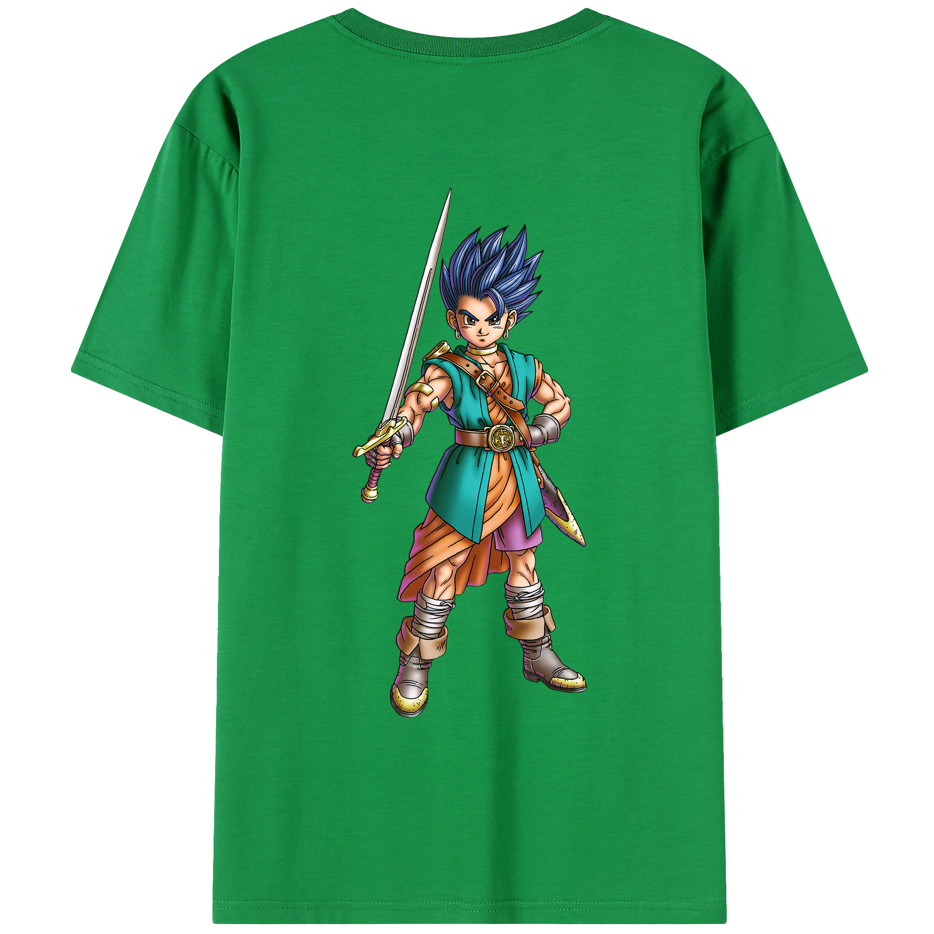 （画像用） ドラゴンクエスト Doragon Kuesuto Dragon Quest 綿100％ メンズ半袖Tシャツ（バックプリント） 通気性