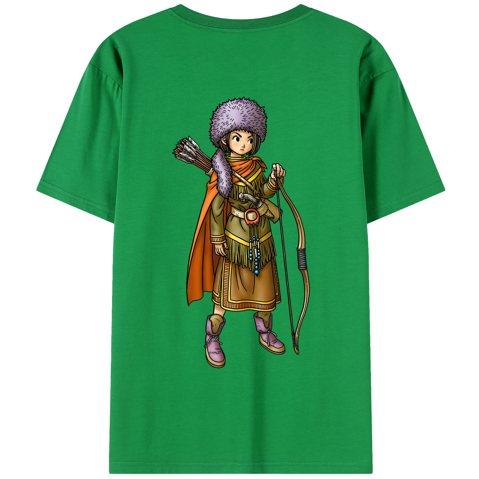 （画像用） ドラゴンクエスト Doragon Kuesuto Dragon Quest 綿100％ メンズ半袖Tシャツ（バックプリント） 通気性