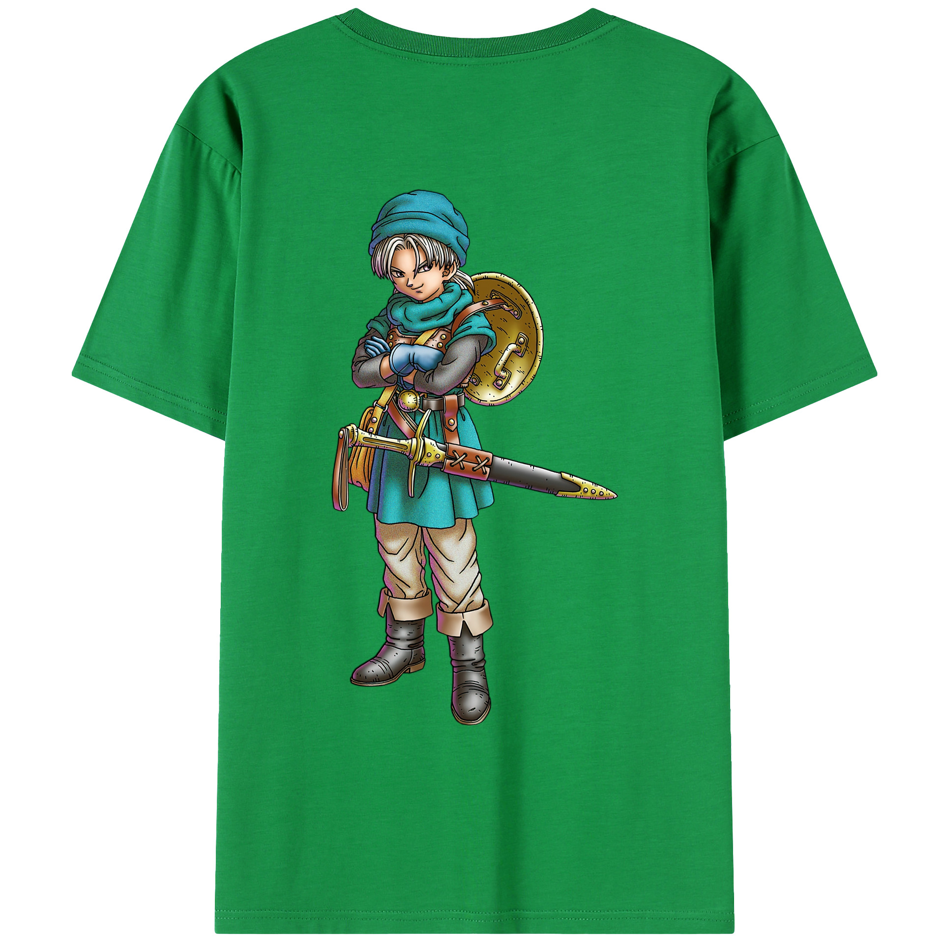 （画像用） ドラゴンクエスト Doragon Kuesuto Dragon Quest 綿100％ メンズ半袖Tシャツ（バックプリント） 通気性