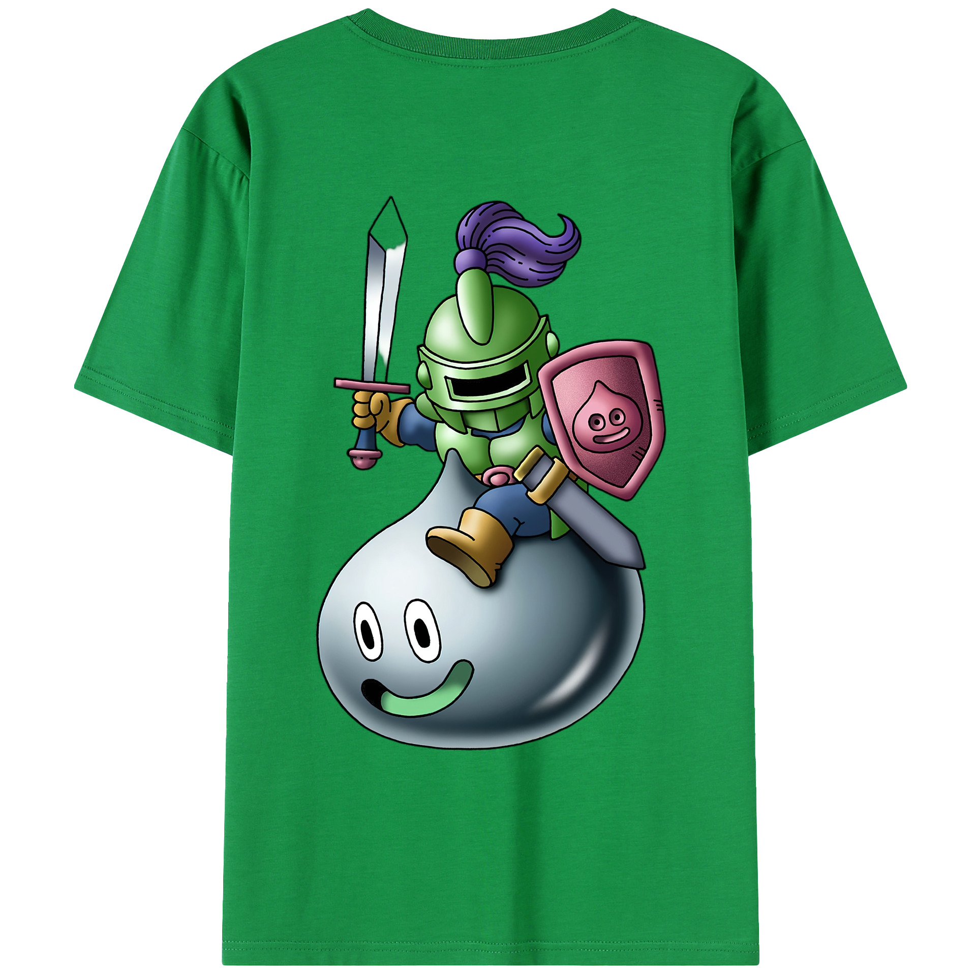 （画像用） ドラゴンクエスト Doragon Kuesuto Dragon Quest 綿100％ メンズ半袖Tシャツ（バックプリント） 通気性