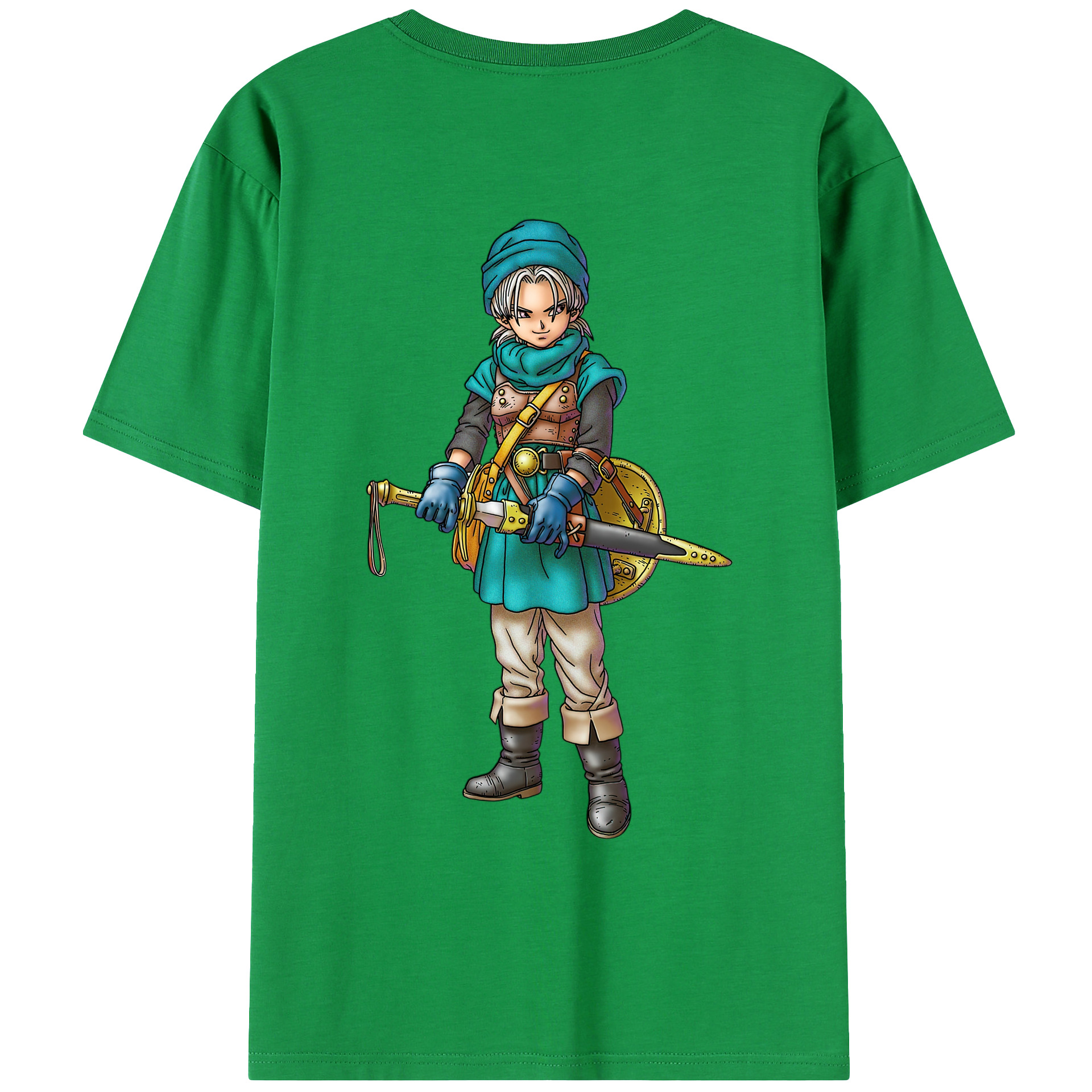 （画像用） ドラゴンクエスト Doragon Kuesuto Dragon Quest 綿100％ メンズ半袖Tシャツ（バックプリント） 通気性