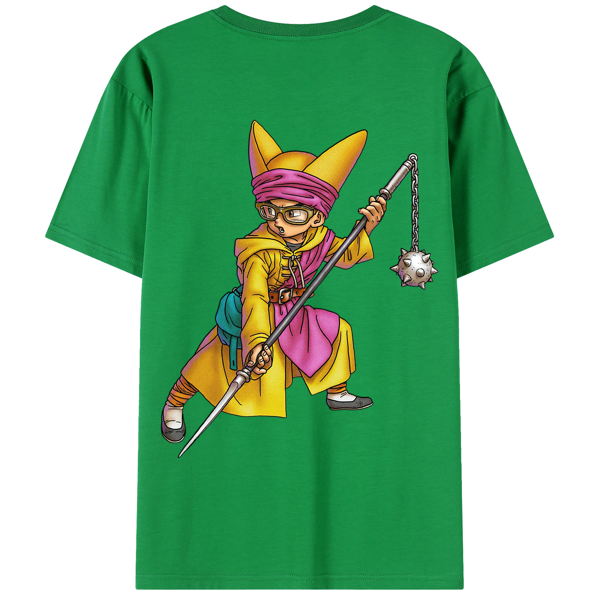 （画像用） ドラゴンクエスト Doragon Kuesuto Dragon Quest 綿100％ メンズ半袖Tシャツ（バックプリント） 通気性