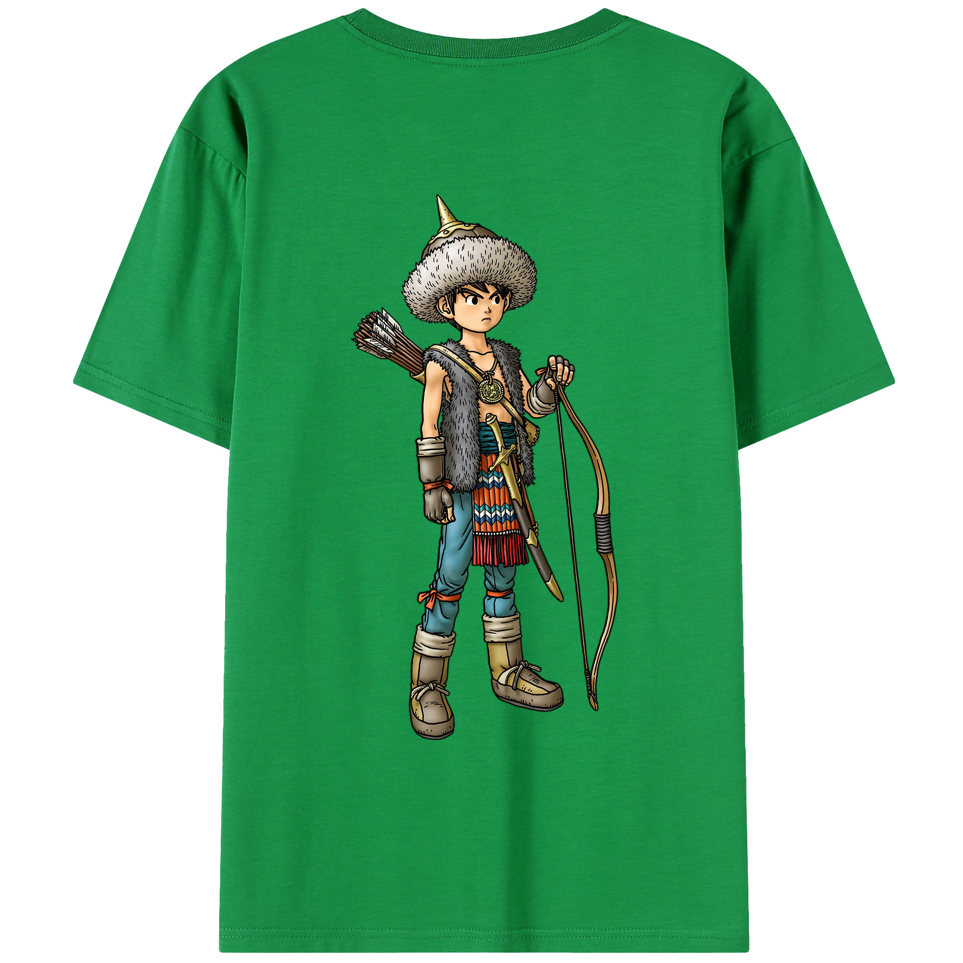 （画像用） ドラゴンクエスト Doragon Kuesuto Dragon Quest 綿100％ メンズ半袖Tシャツ（バックプリント） 通気性