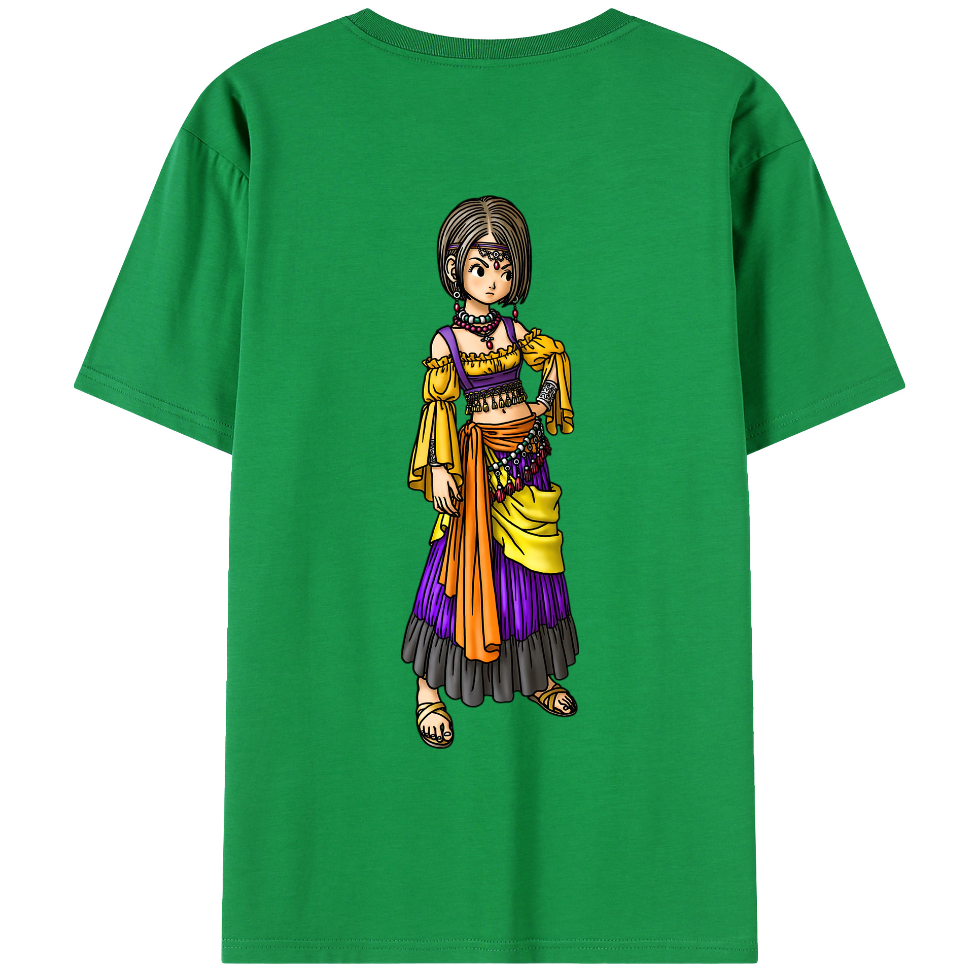（画像用） ドラゴンクエスト Doragon Kuesuto Dragon Quest 綿100％ メンズ半袖Tシャツ（バックプリント） 通気性