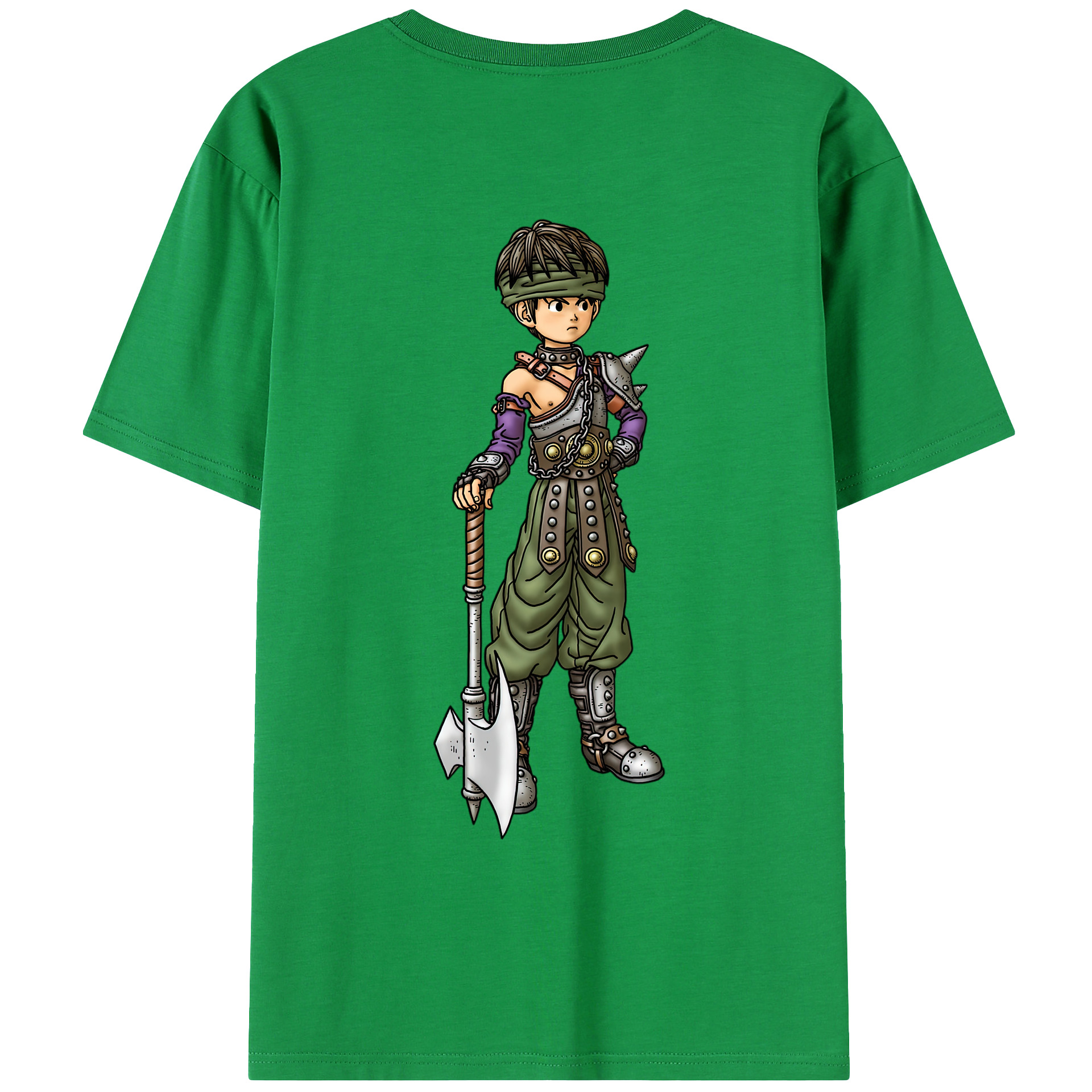 （画像用） ドラゴンクエスト Doragon Kuesuto Dragon Quest 綿100％ メンズ半袖Tシャツ（バックプリント） 通気性