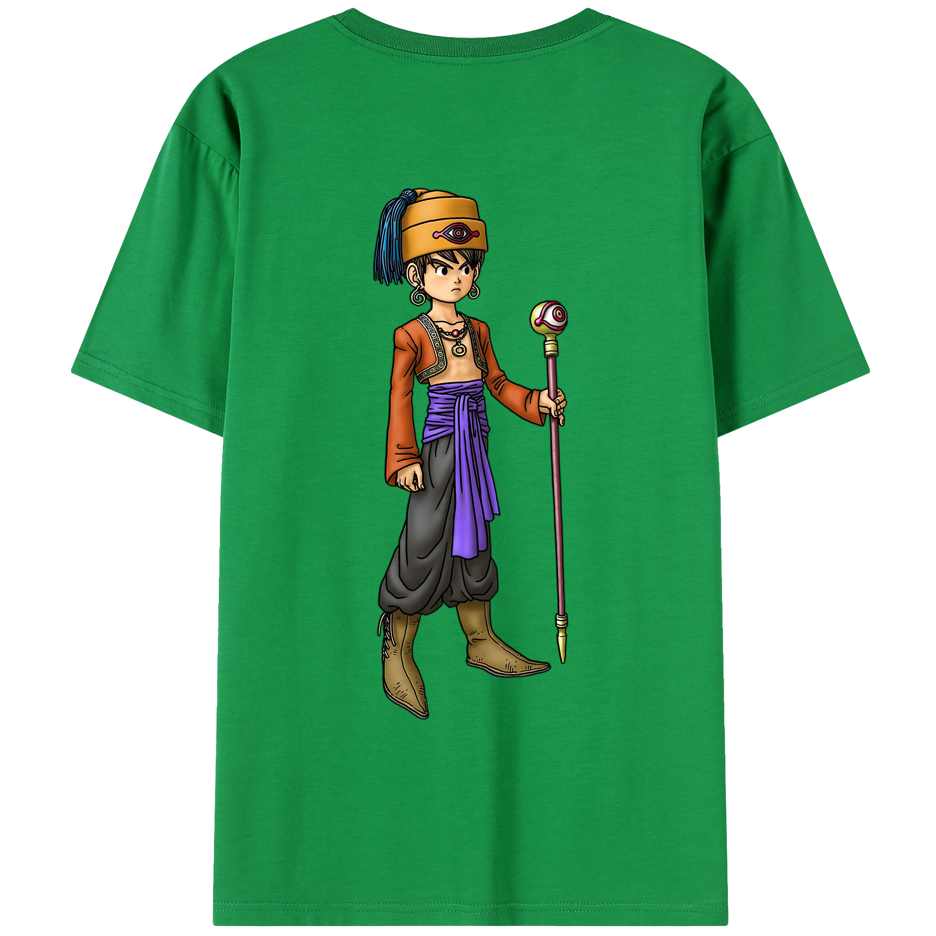 （画像用） ドラゴンクエスト Doragon Kuesuto Dragon Quest 綿100％ メンズ半袖Tシャツ（バックプリント） 通気性