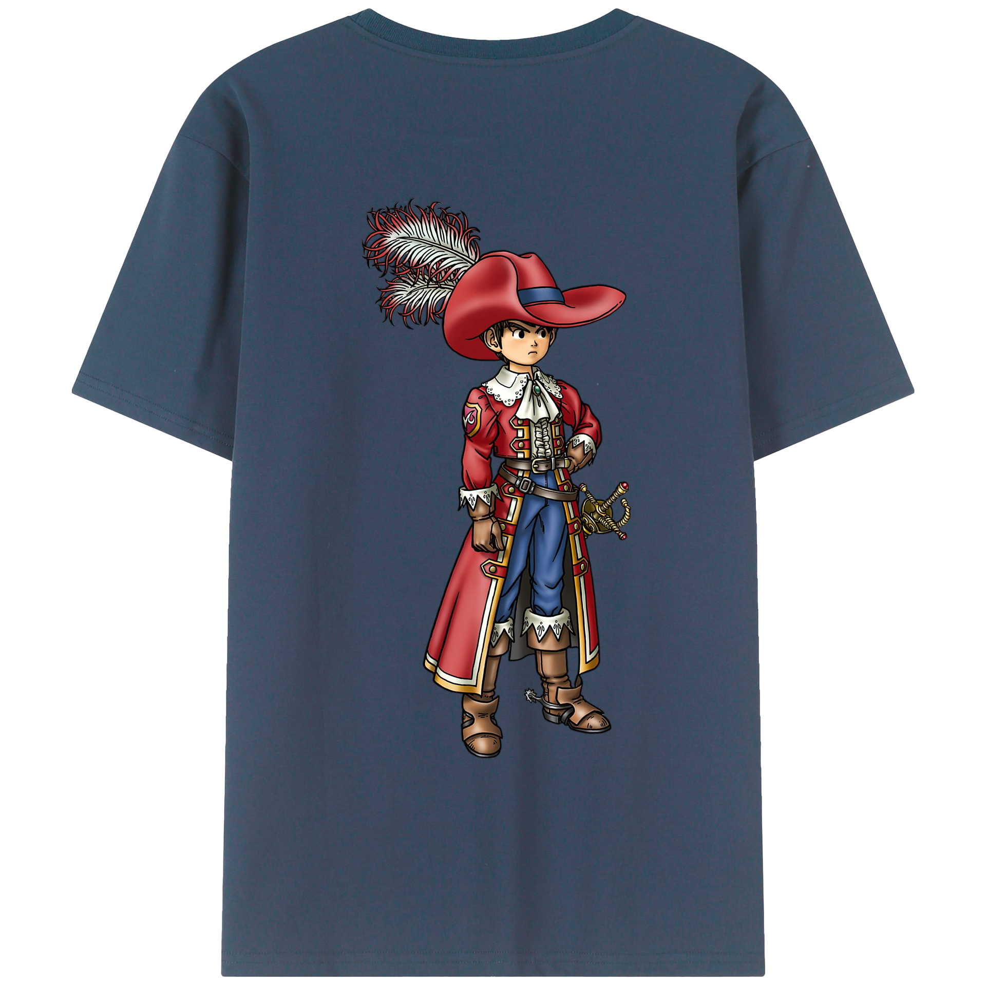 （画像用） ドラゴンクエスト Doragon Kuesuto Dragon Quest 綿100％ メンズ半袖Tシャツ（バックプリント） 通気性