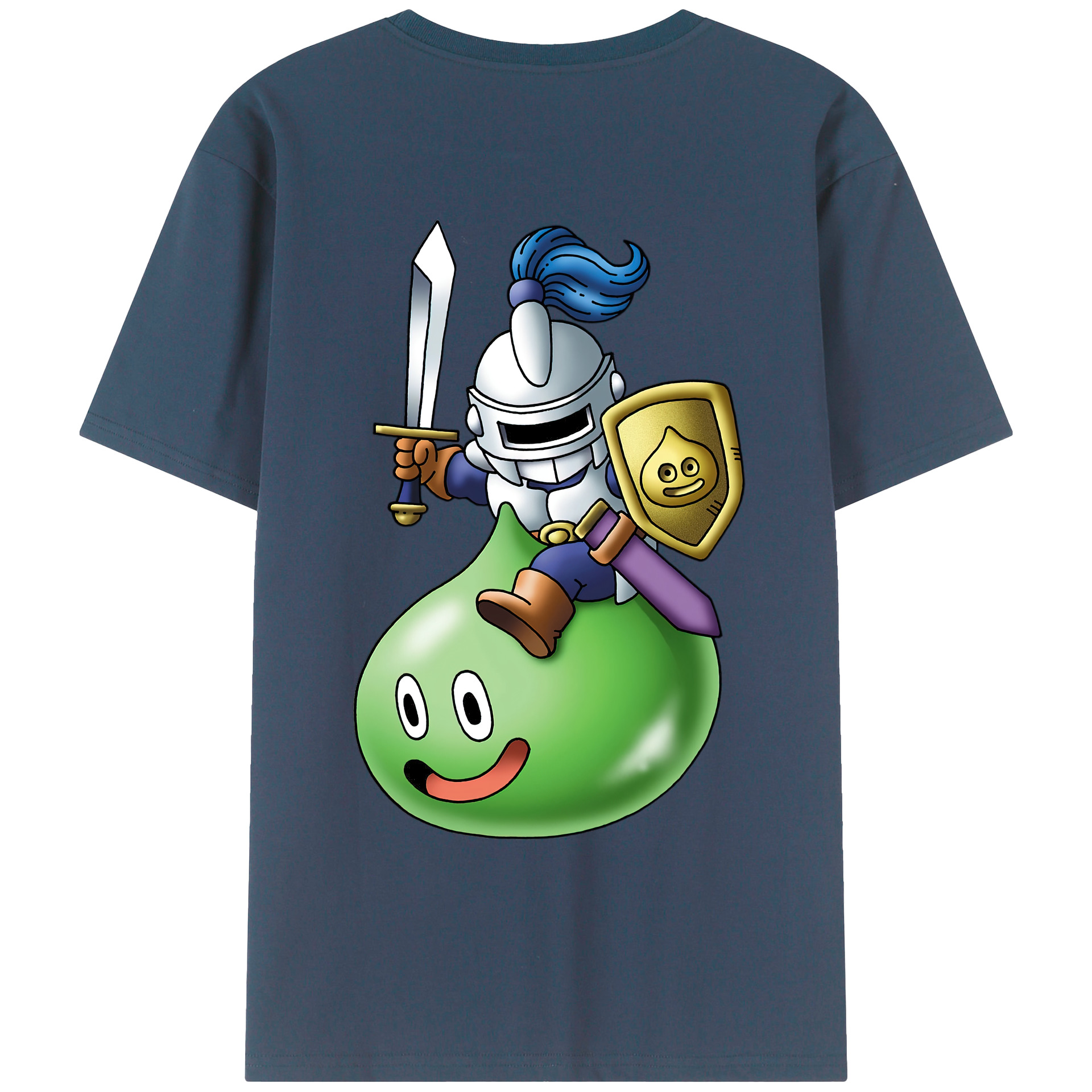 （画像用） ドラゴンクエスト Doragon Kuesuto Dragon Quest 綿100％ メンズ半袖Tシャツ（バックプリント） 通気性