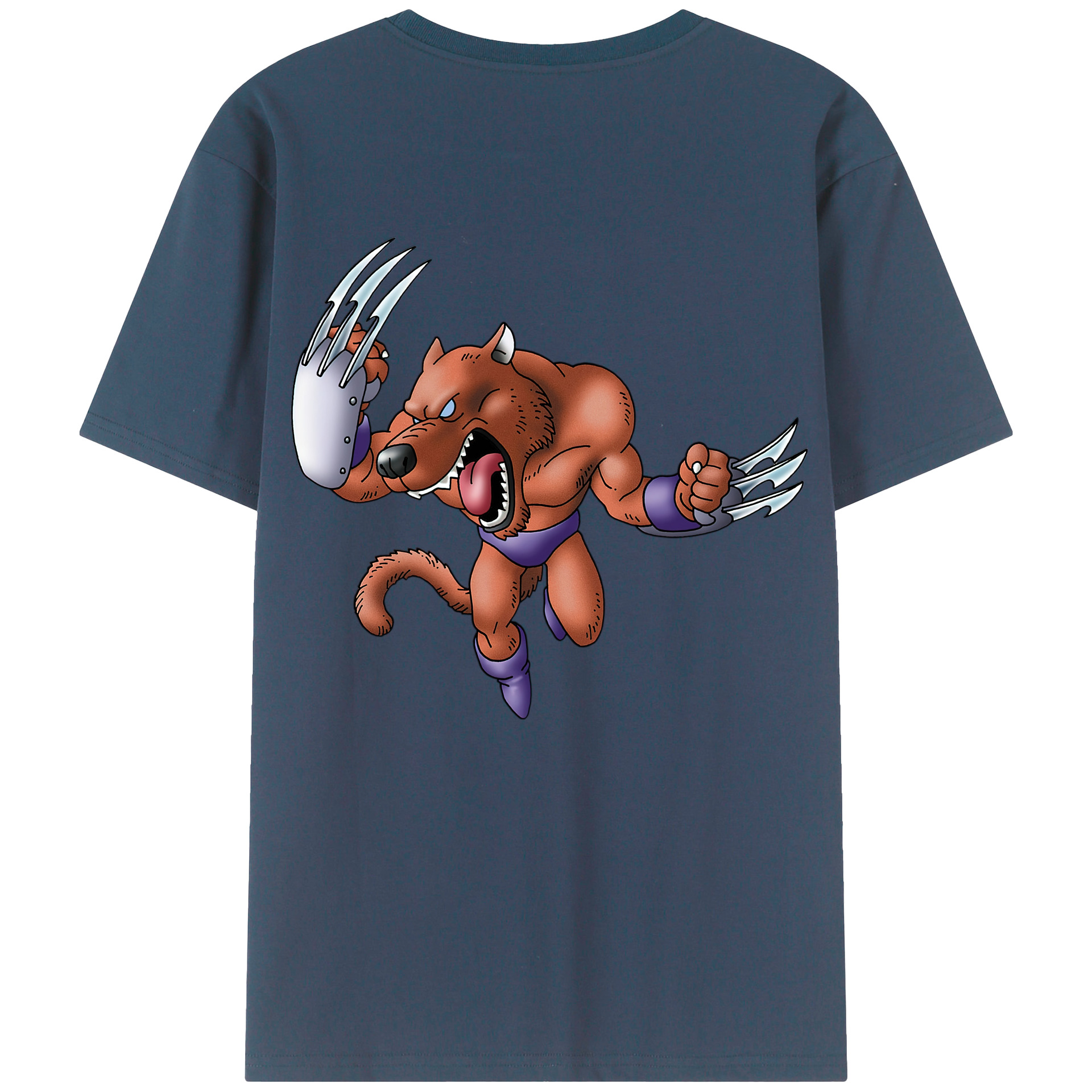 （画像用） ドラゴンクエスト Doragon Kuesuto Dragon Quest 綿100％ メンズ半袖Tシャツ（バックプリント） 通気性