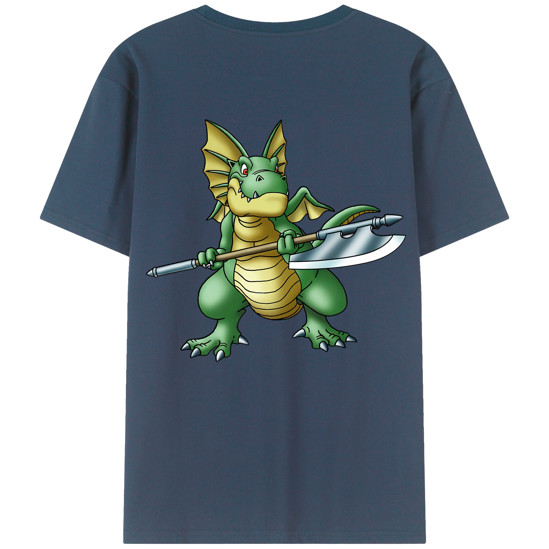 （画像用） ドラゴンクエスト Doragon Kuesuto Dragon Quest 綿100％ メンズ半袖Tシャツ（バックプリント） 通気性