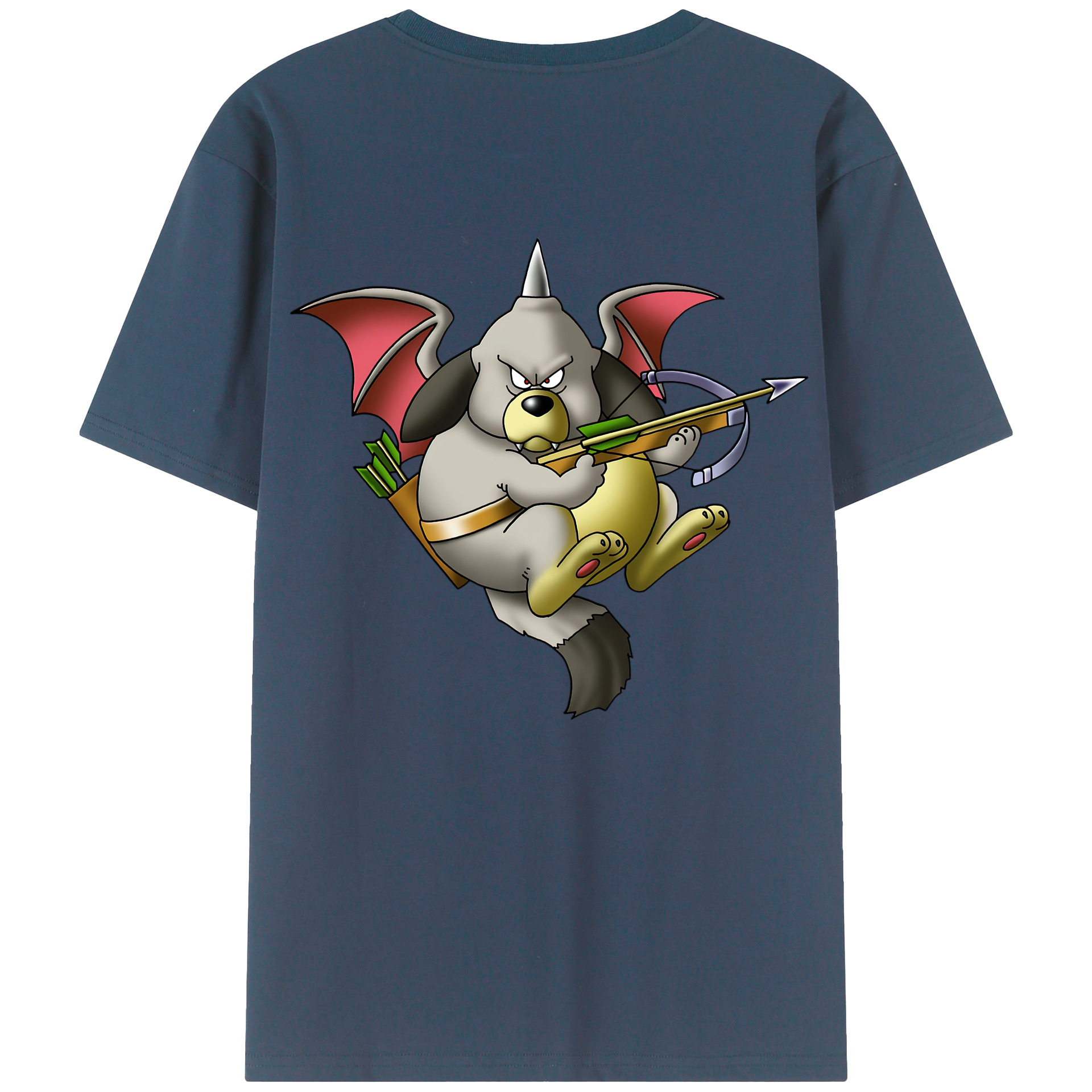 （画像用） ドラゴンクエスト Doragon Kuesuto Dragon Quest 綿100％ メンズ半袖Tシャツ（バックプリント） 通気性